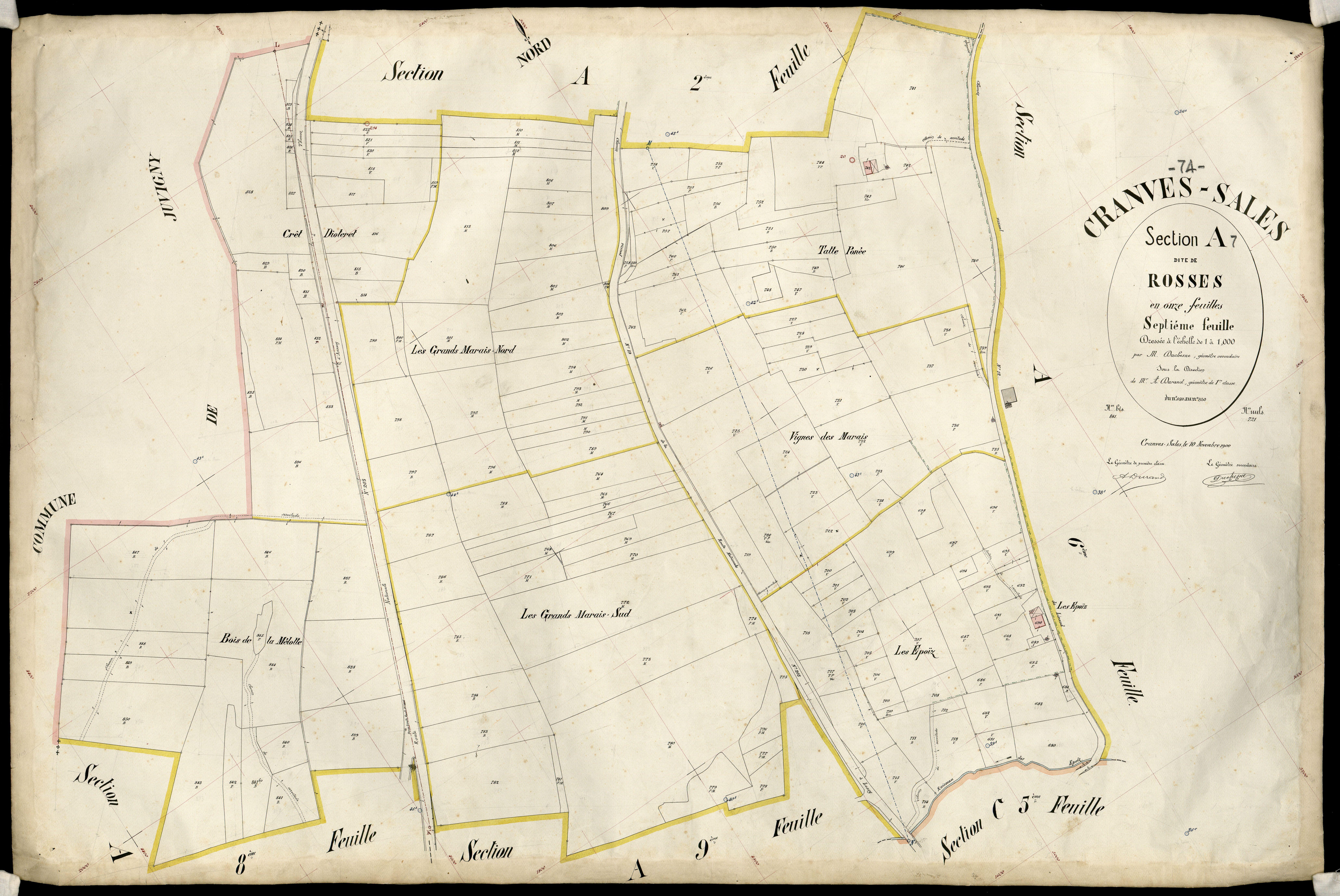 3 P 3 3970 - Feuille n° 8, parcelles n° 81 à 993 - 10 novembre 1900