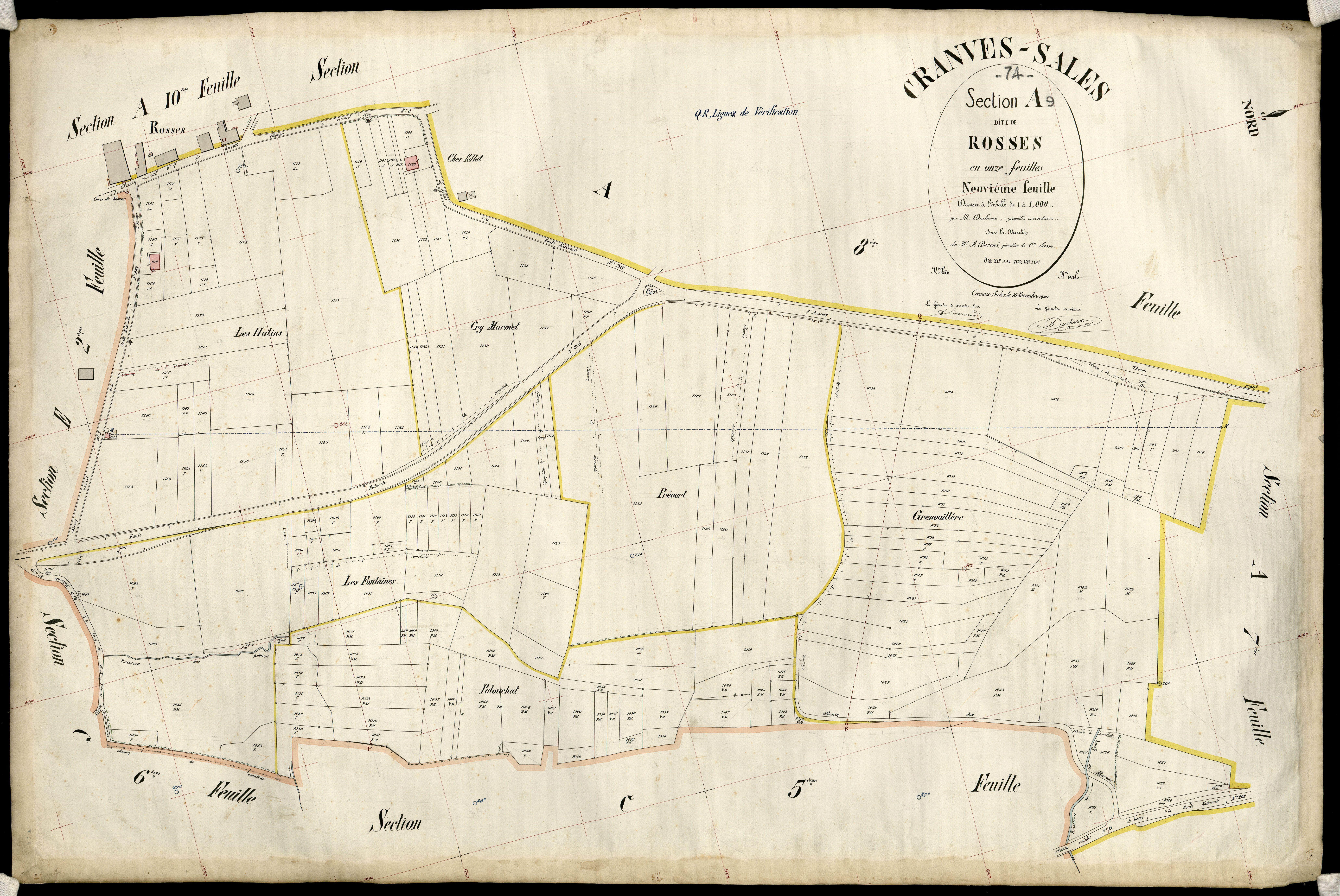 3 P 3 3972 - Feuille n° 10, parcelles n° 1182 à 122 - 10 novembre 1900
