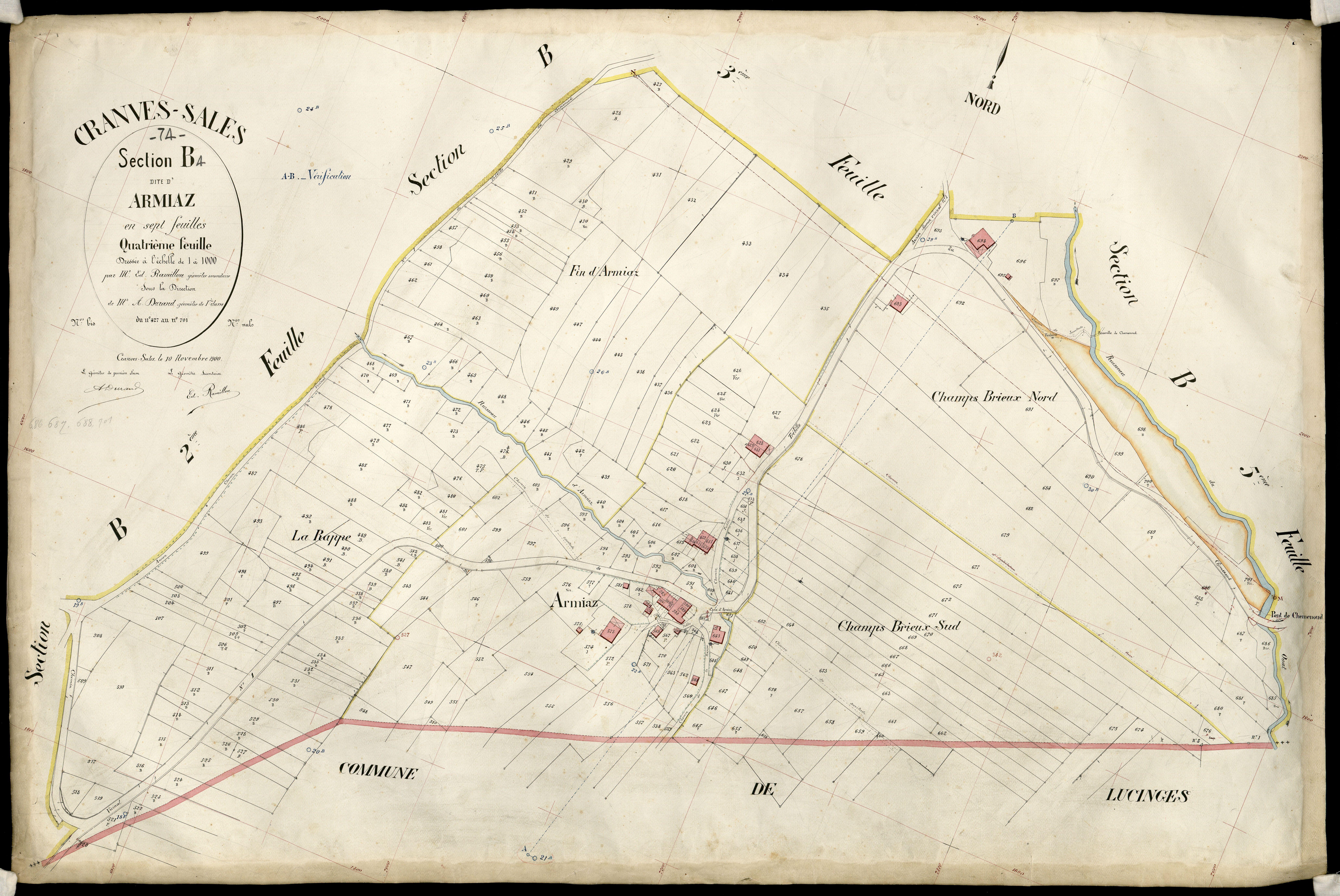 3 P 3 3978 - Feuille n° , parcelles n° 702 à 731 - 10 novembre 1900