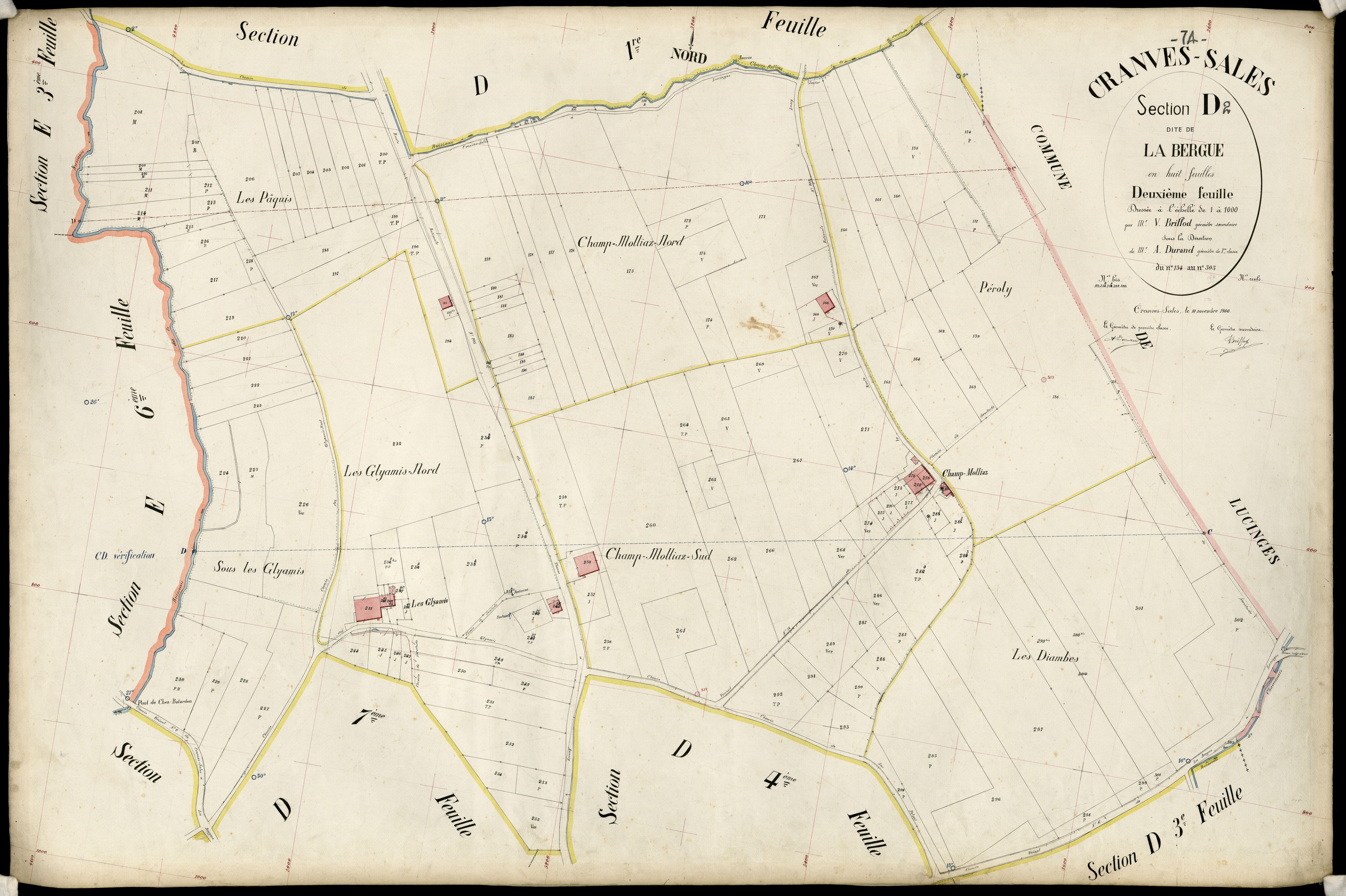 3 P 3 3990 - Feuille n° 3, parcelles n° 304 à 347 - 10 novembre 1900