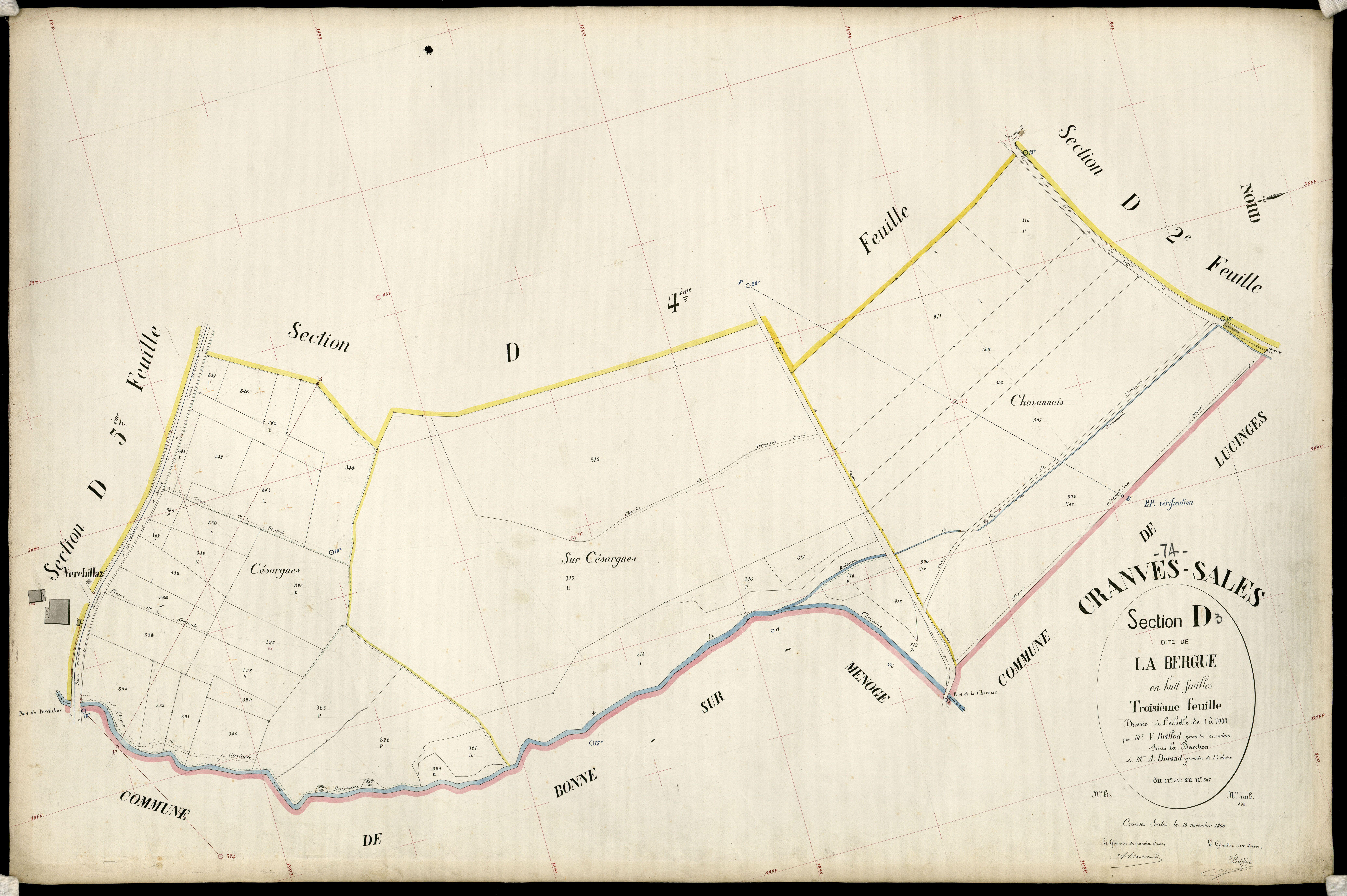 3 P 3 3991 - Feuille n° 4, parcelles n° 348 à 604 - 10 novembre 1900