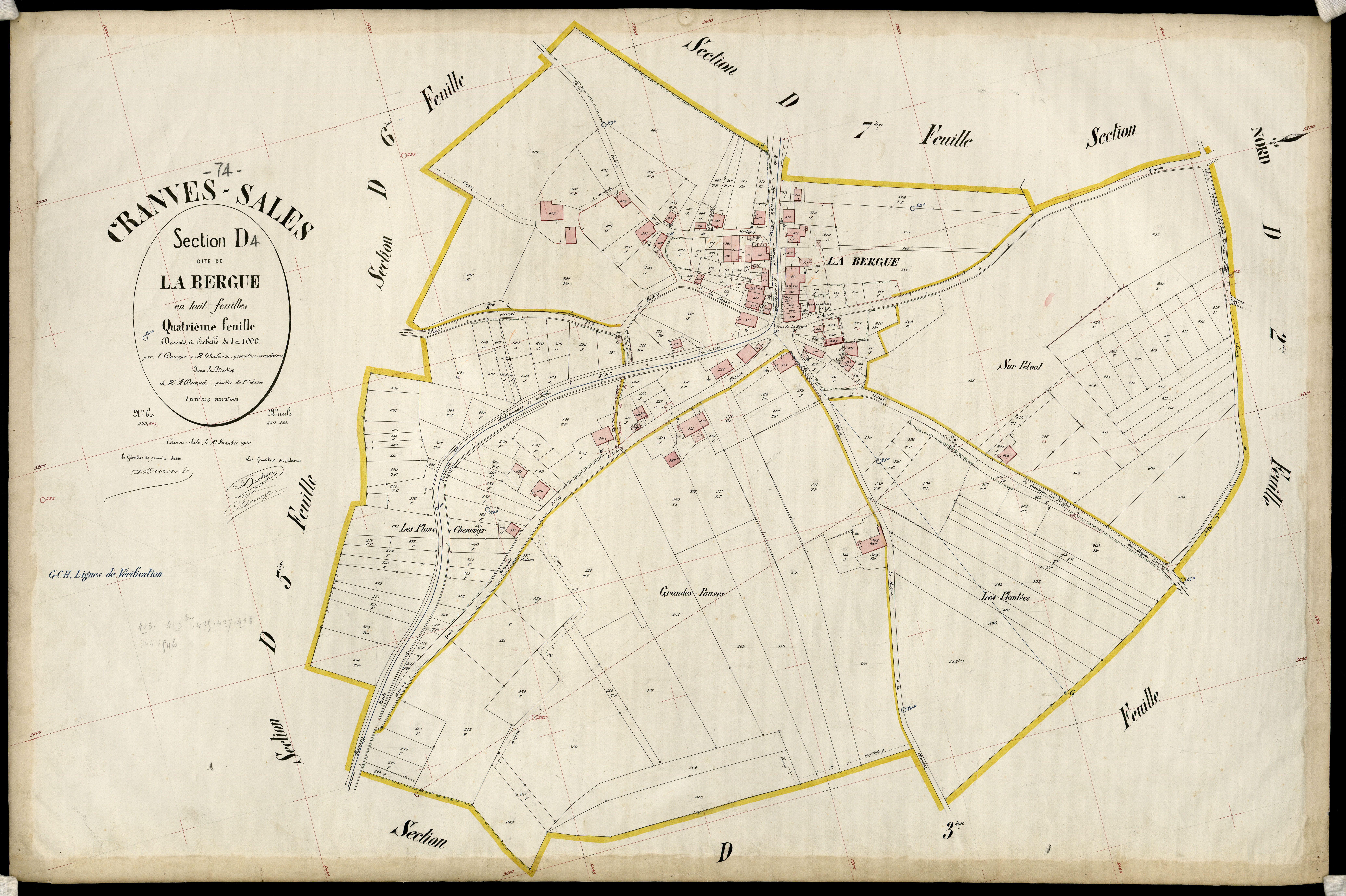 3 P 3 3992 - Feuille n° , parcelles n° 60 à 687 - 10 novembre 1900
