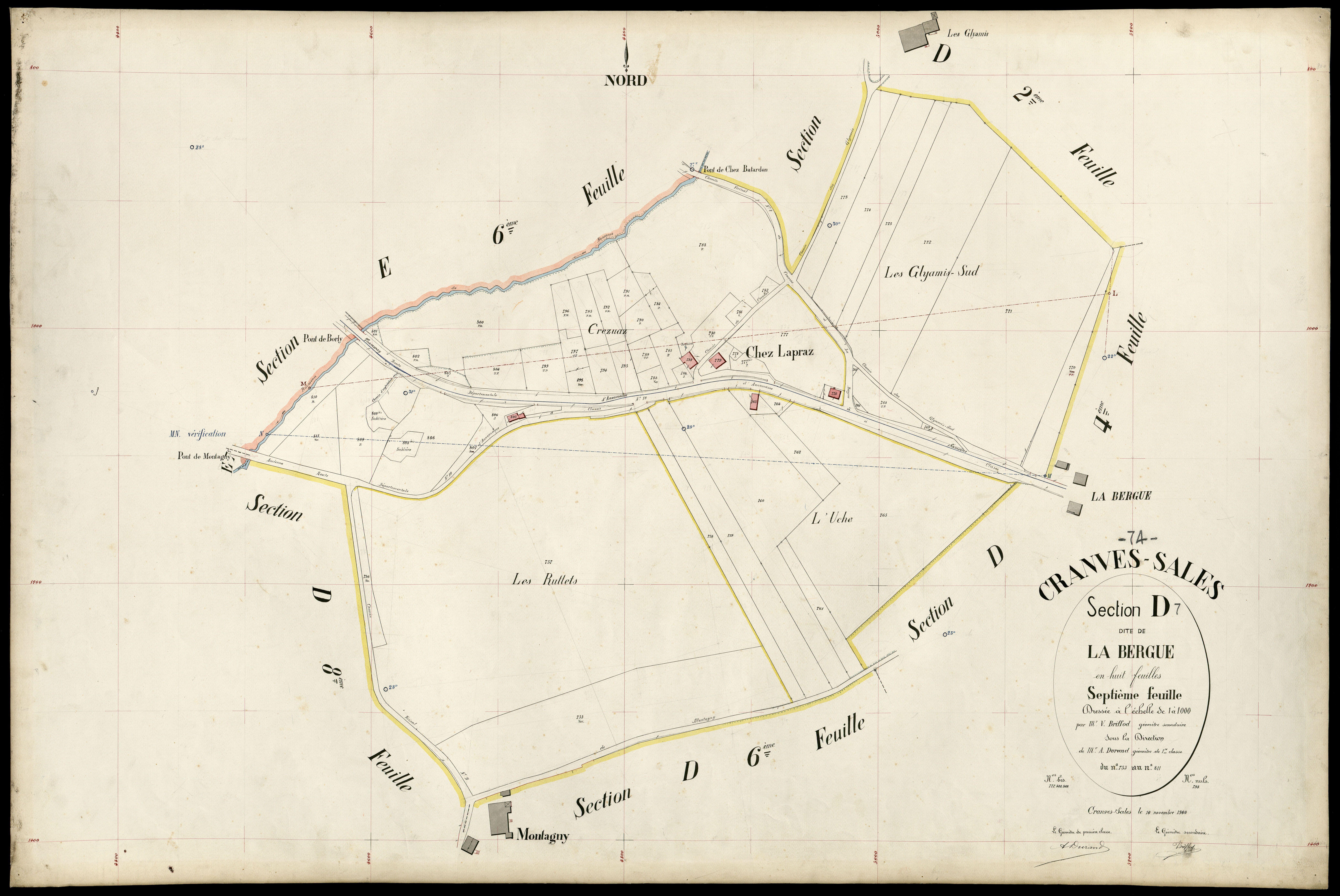 3 P 3 3995 - Feuille n° 8, parcelles n° 812 à 894 - 10 novembre 1900