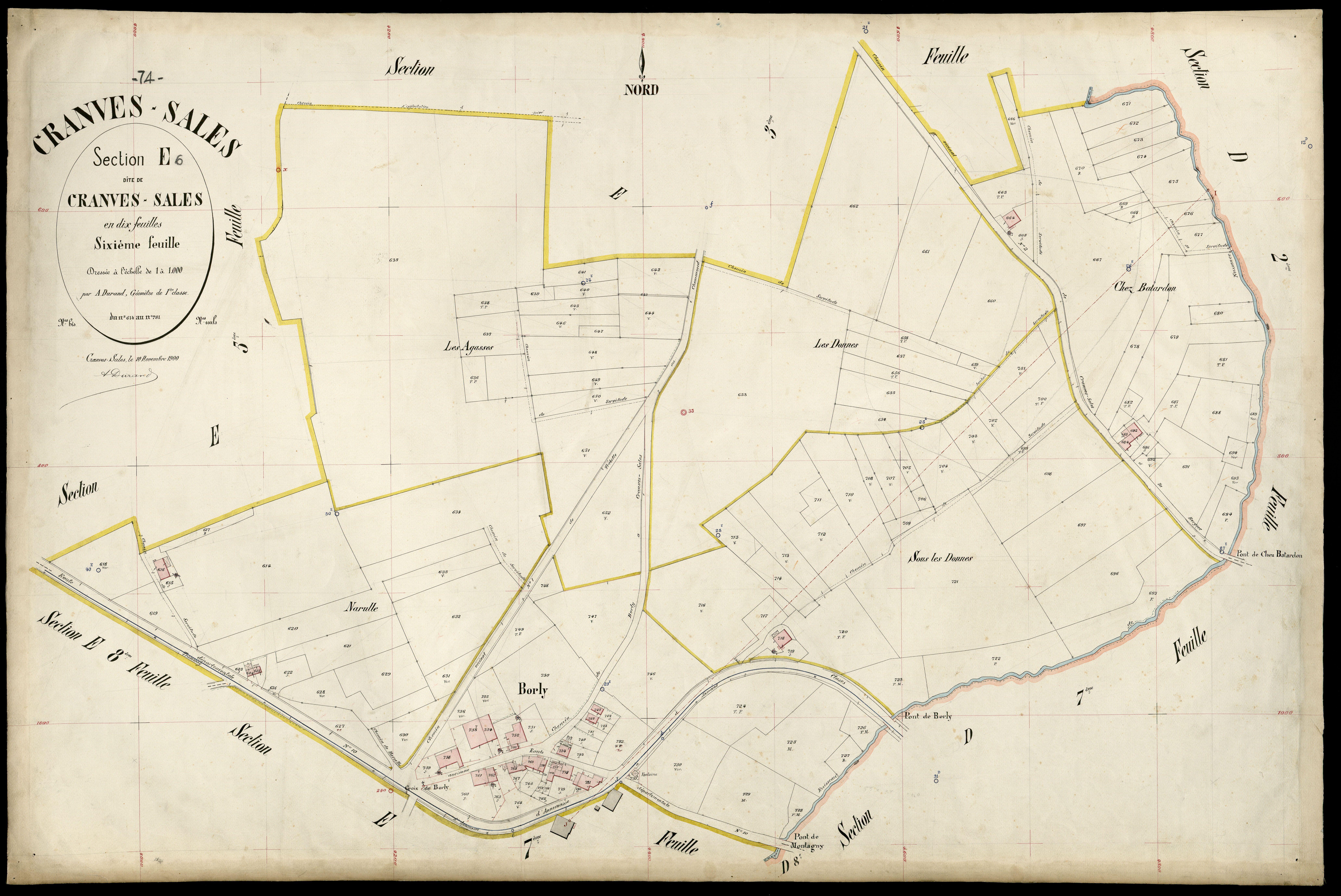 3 P 3 4002 - Feuille n° 7, parcelles n° 782 à 83 - 10 novembre 1900