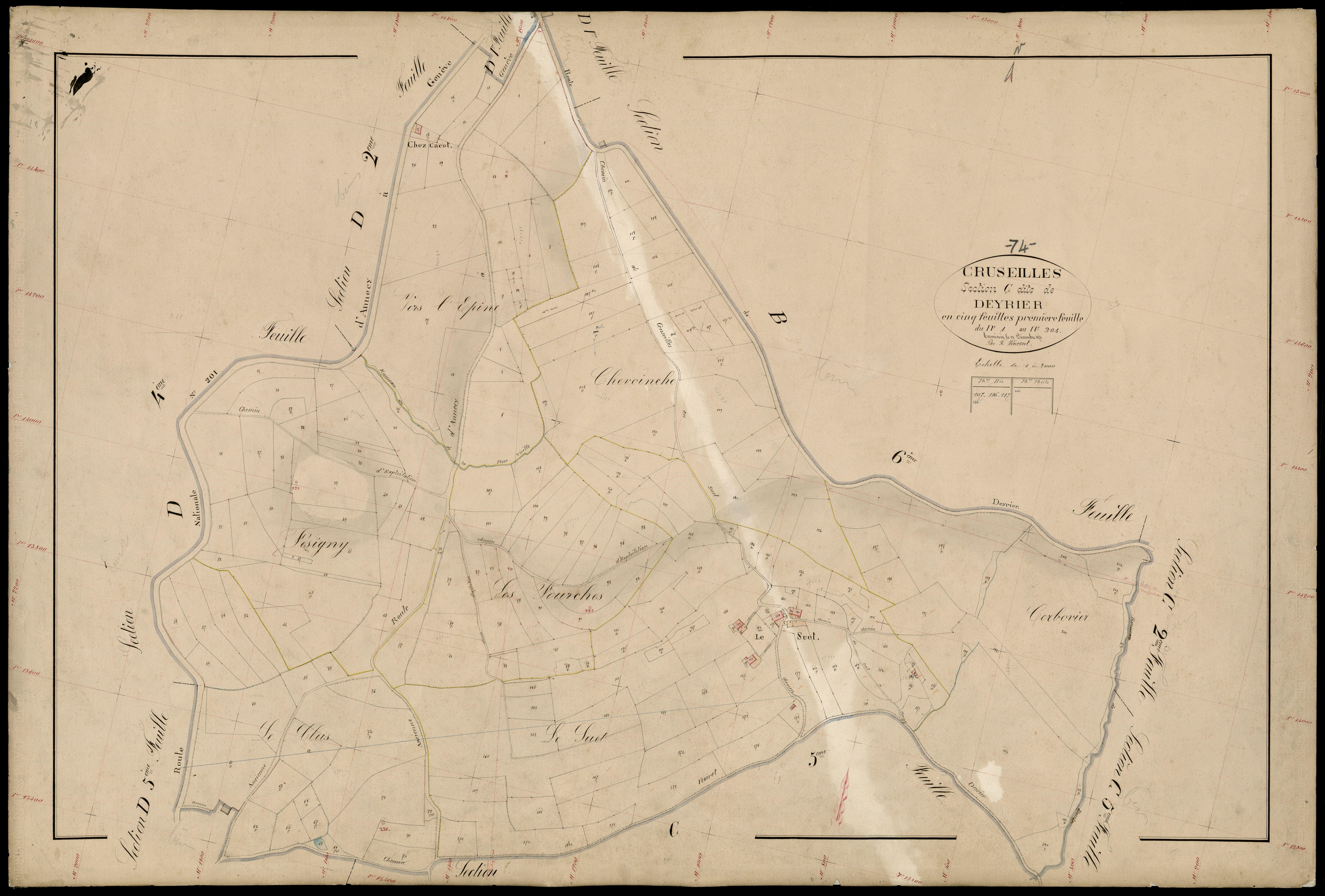 3 P 3 4023 - Feuille n° 2, parcelles n° 20 à 39 - 15 décembre 1871
