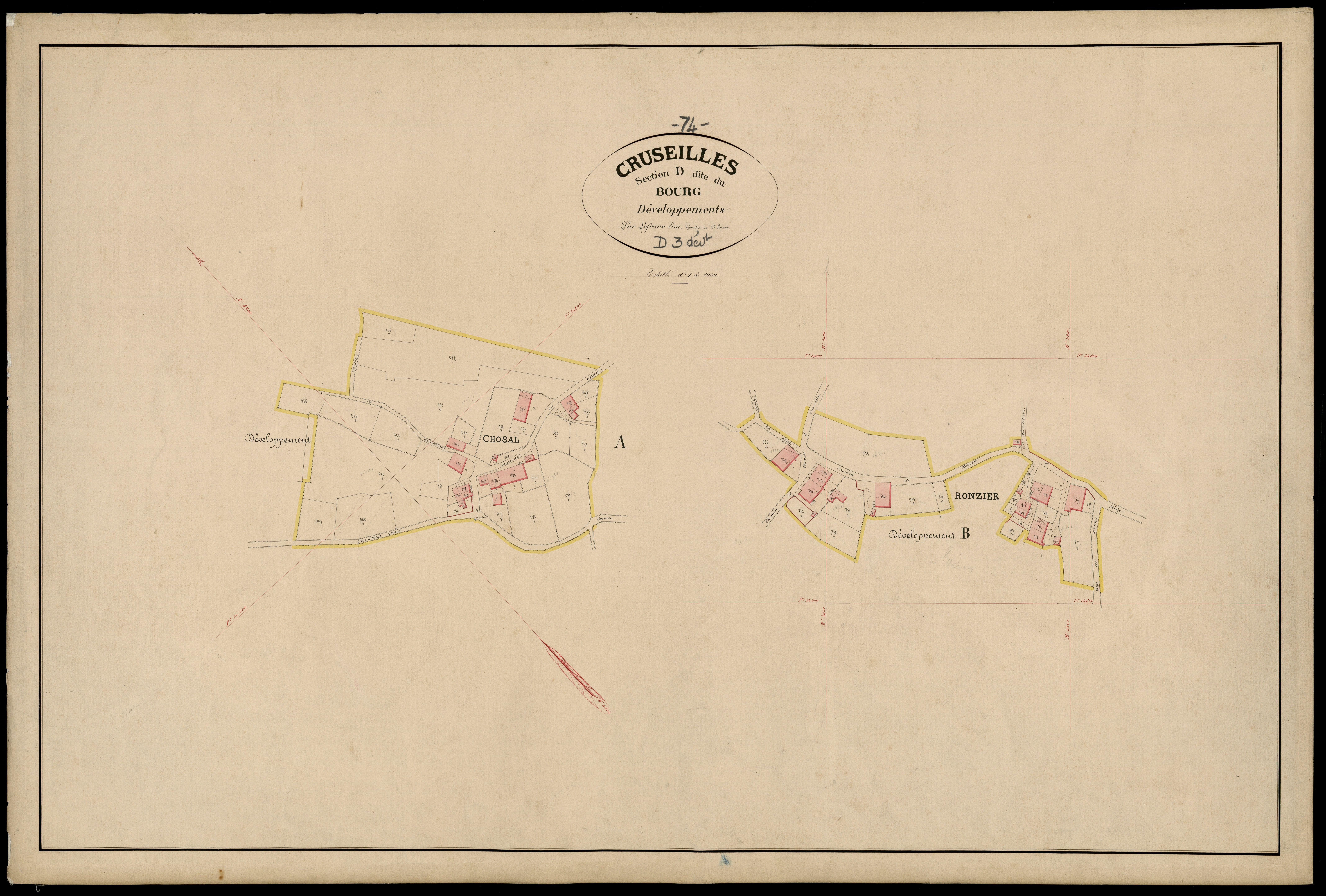 3 P 3 4032 - Feuille n° 4, parcelles n° 119 à 162 - 25 novembre 1871