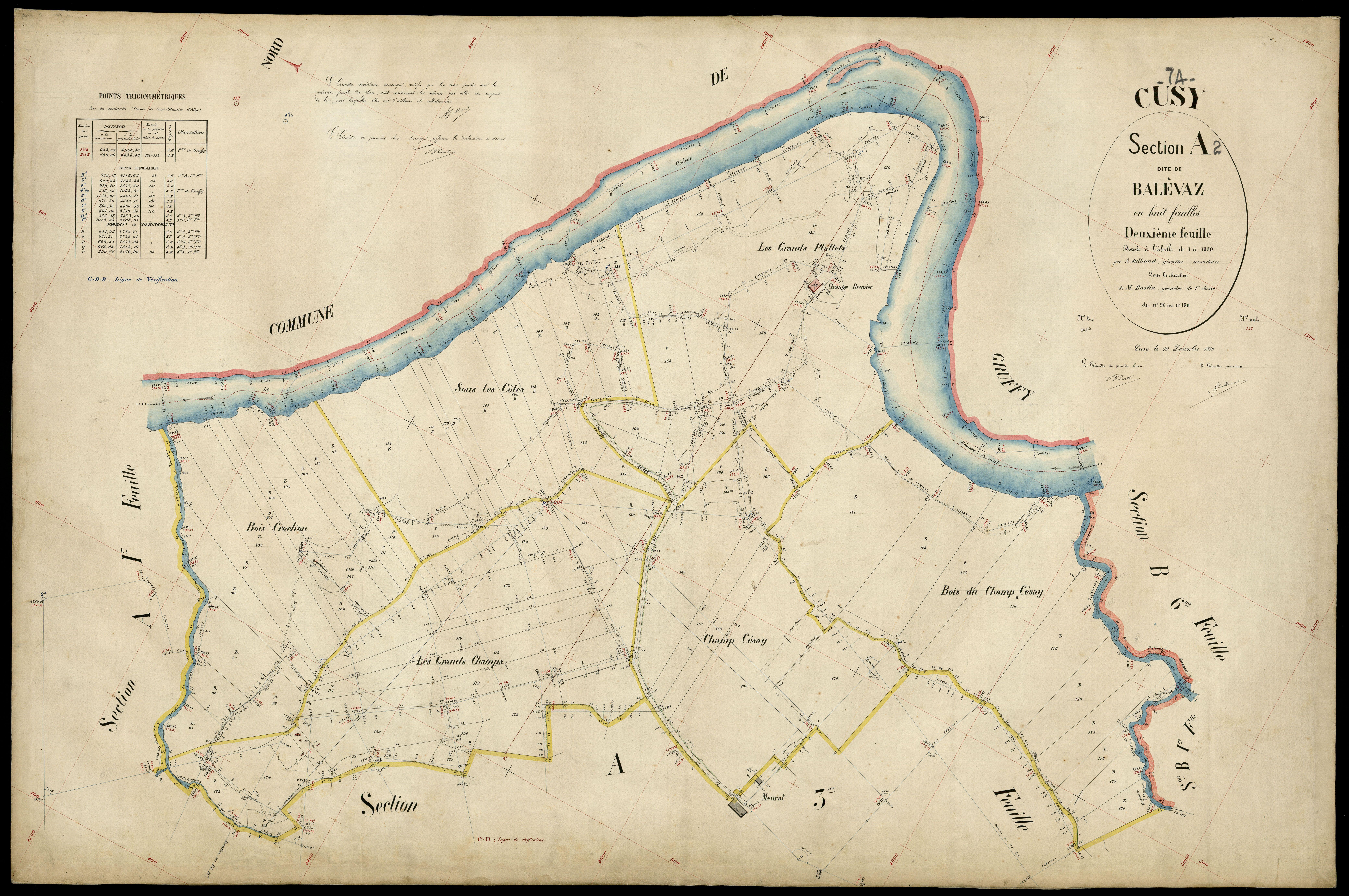 3 P 3 4041 - Feuille n° 3, parcelles n° 181 à 38 - 10 décembre 1890