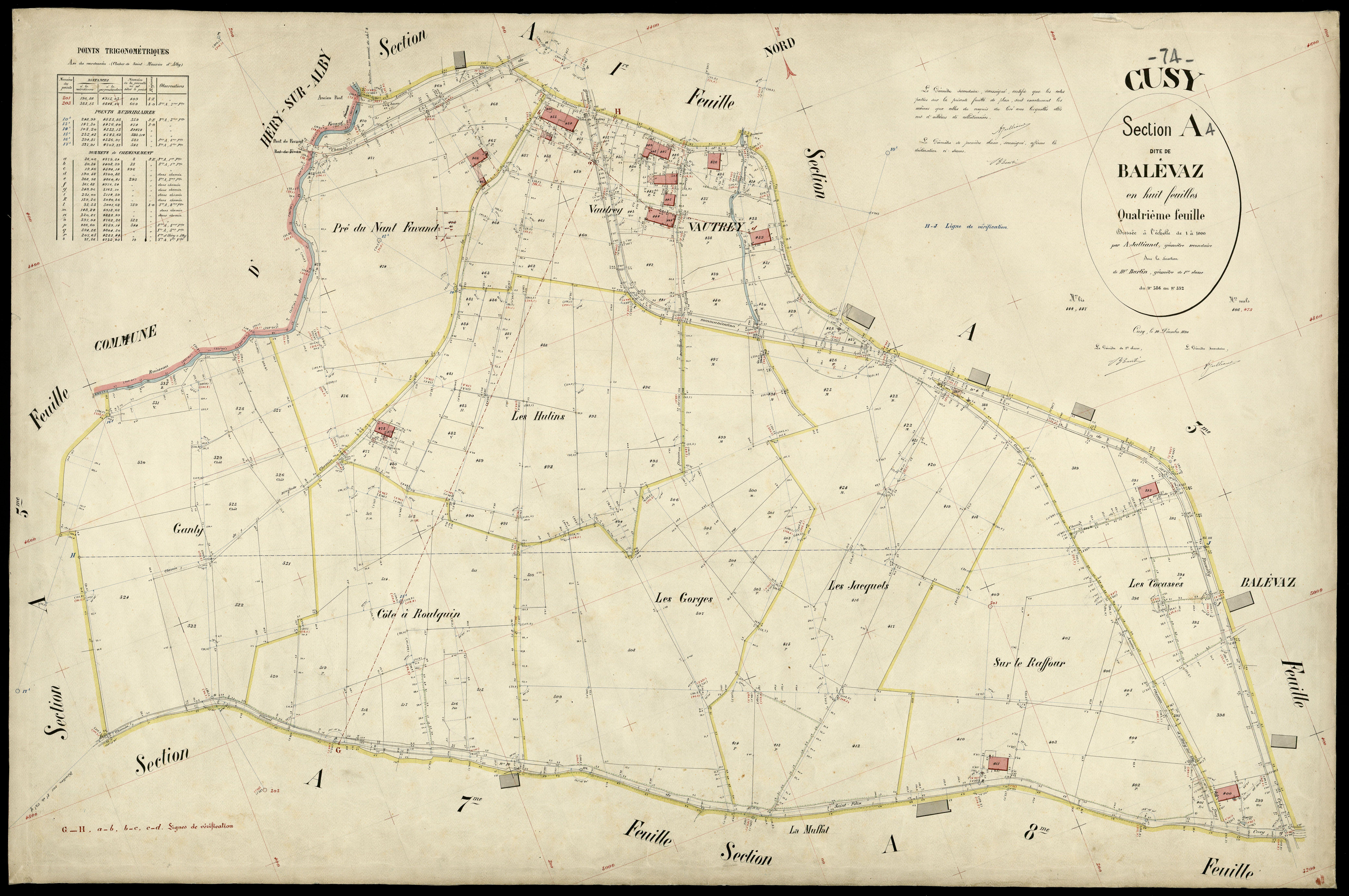 3 P 3 4043 - Feuille n° , parcelles n° 33 à 608 - 10 décembre 1890