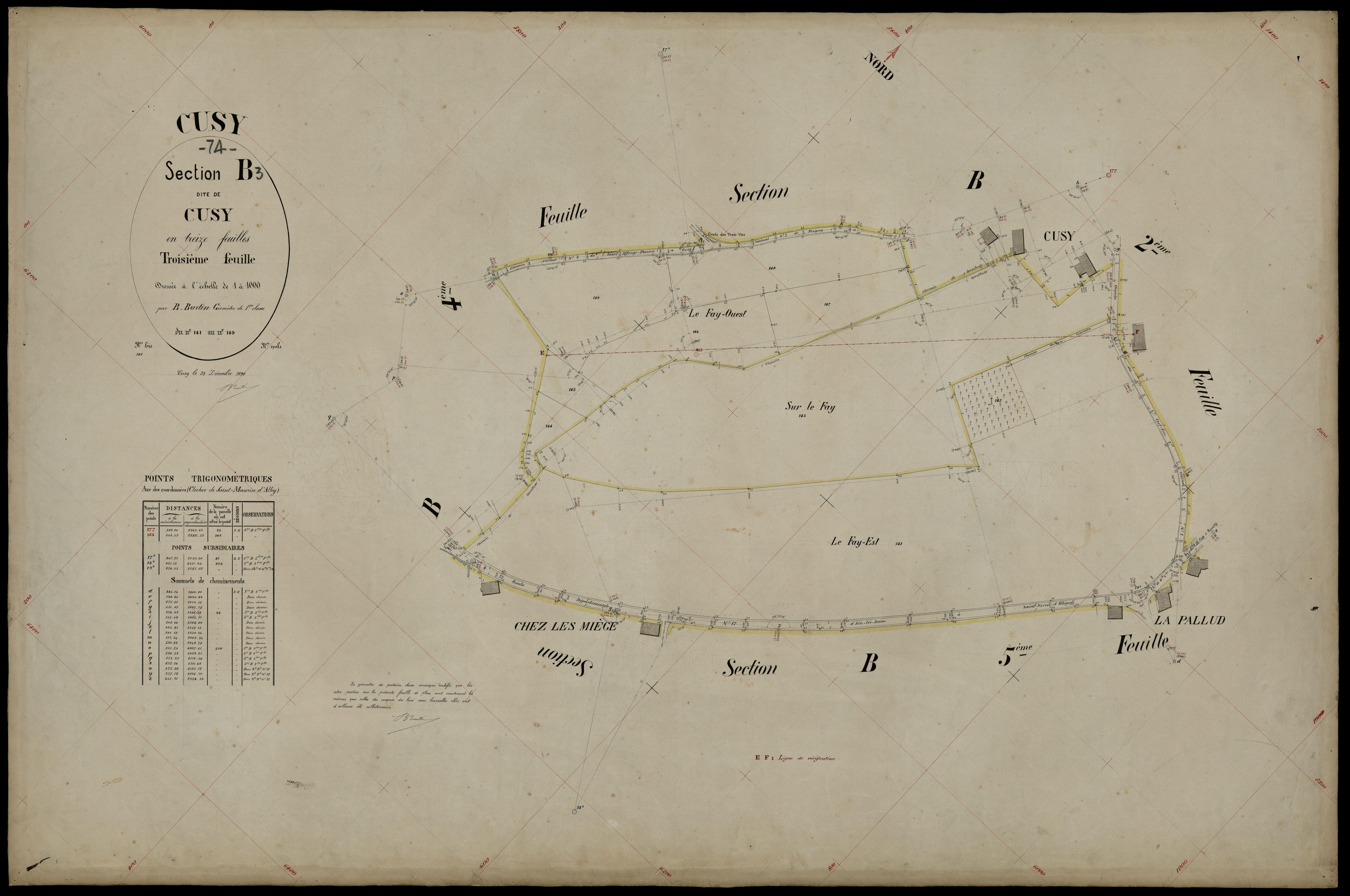 3 P 3 4050 - Feuille n° 4, parcelles n° 10 à 27 - 23 décembre 1890