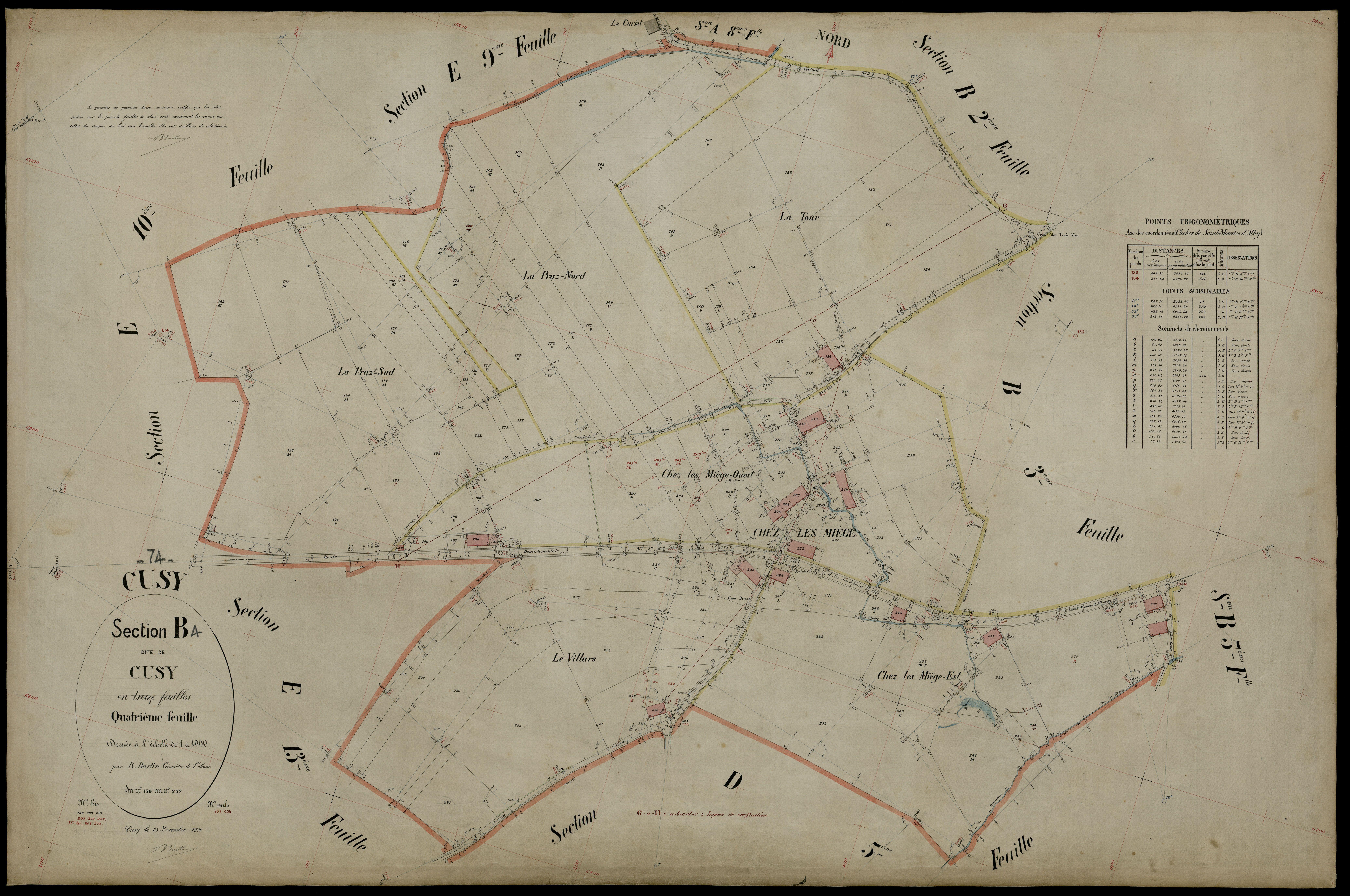 3 P 3 4051 - Feuille n° , parcelles n° 28 à 346 - 23 décembre 1890