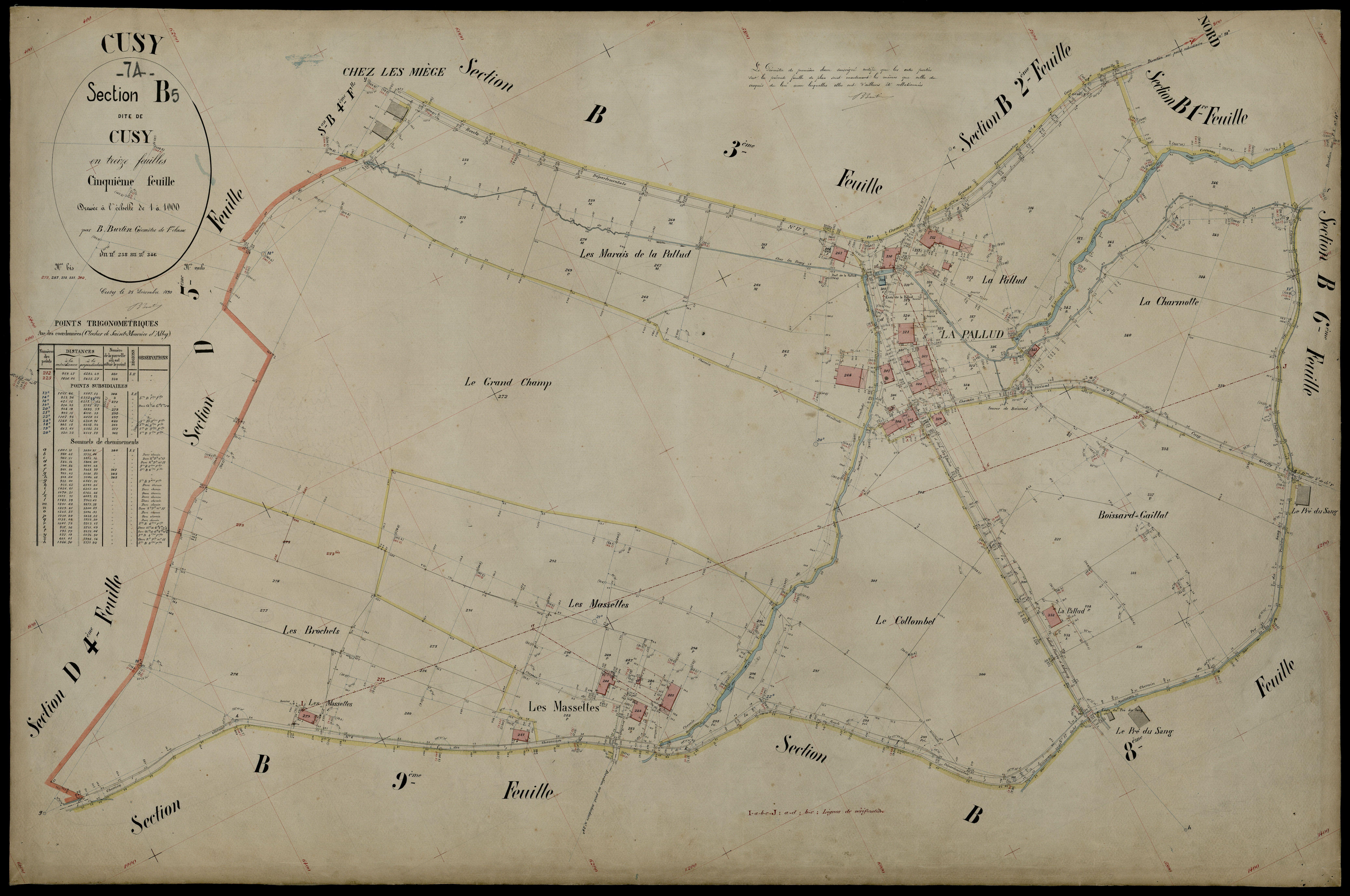 3 P 3 4052 - Feuille n° 6, parcelles n° 347 à 38 - 23 décembre 1890