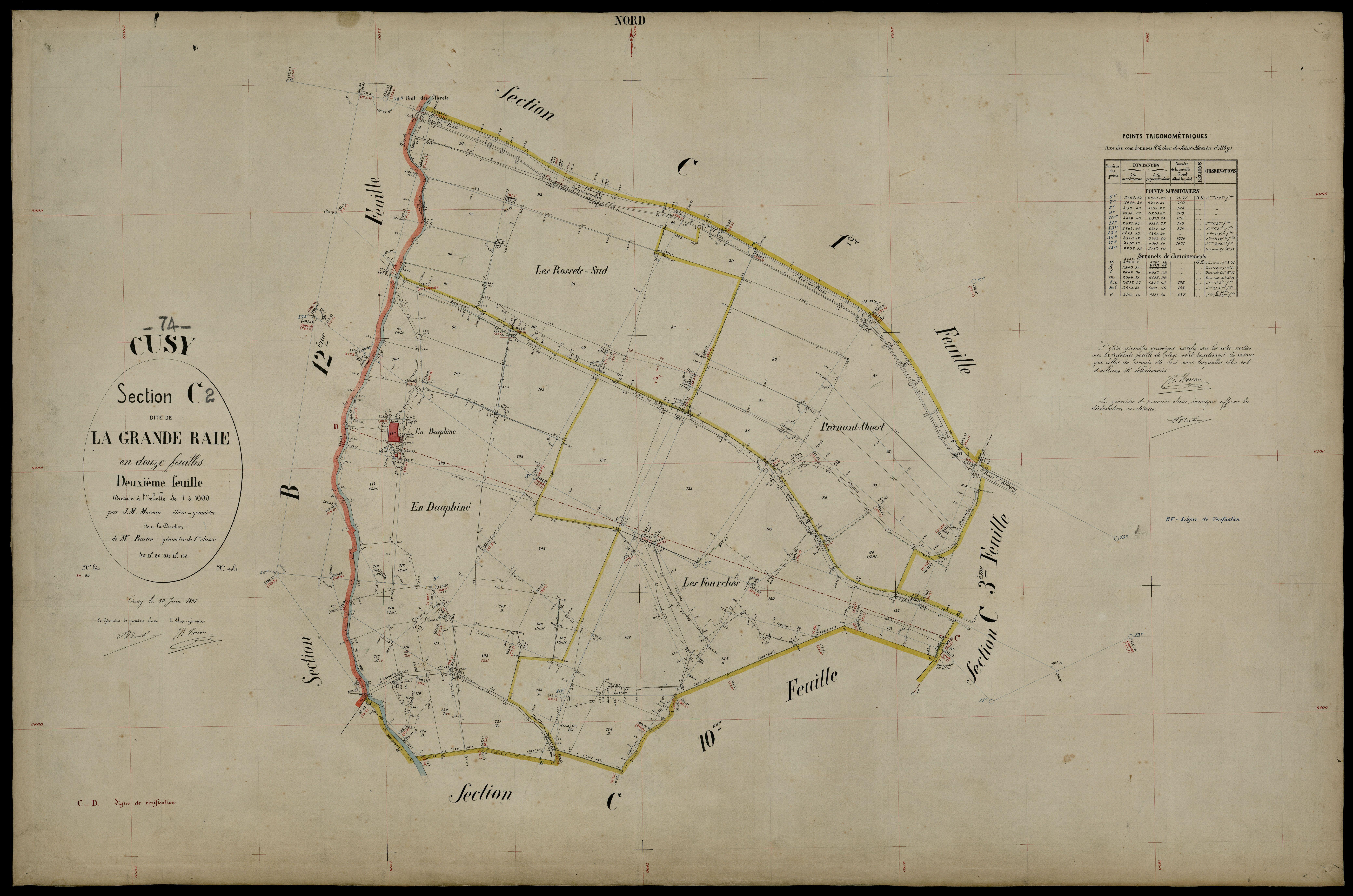 3 P 3 4062 - Feuille n° 3, parcelles n° 133 à 244 - 15 mai 1892