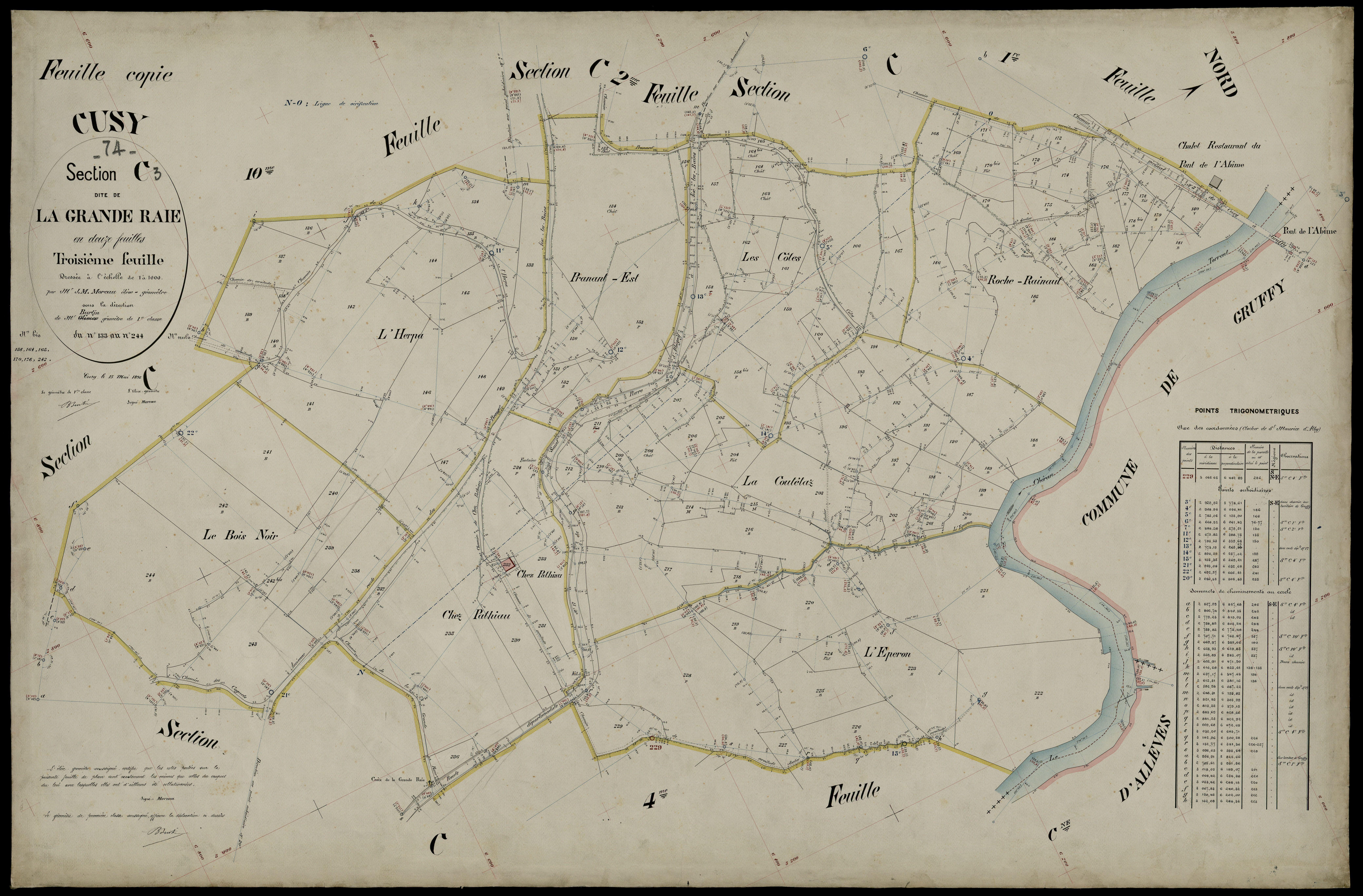 3 P 3 4063 - Feuille n° 4, parcelles n° 24 à 310 - 30 juin 1891