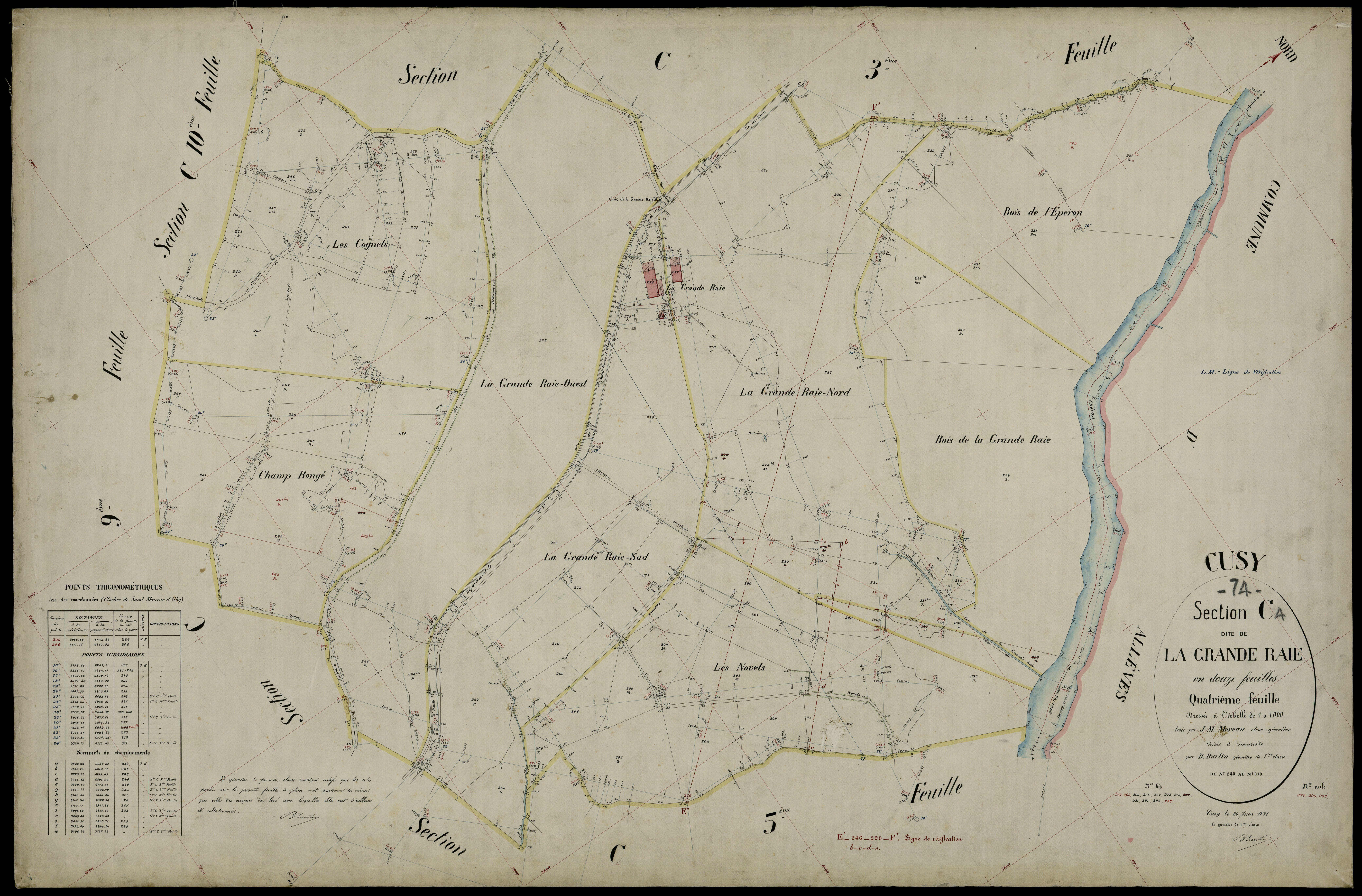 3 P 3 4064 - Feuille n° , parcelles n° 311 à 340 - 30 juin 1891