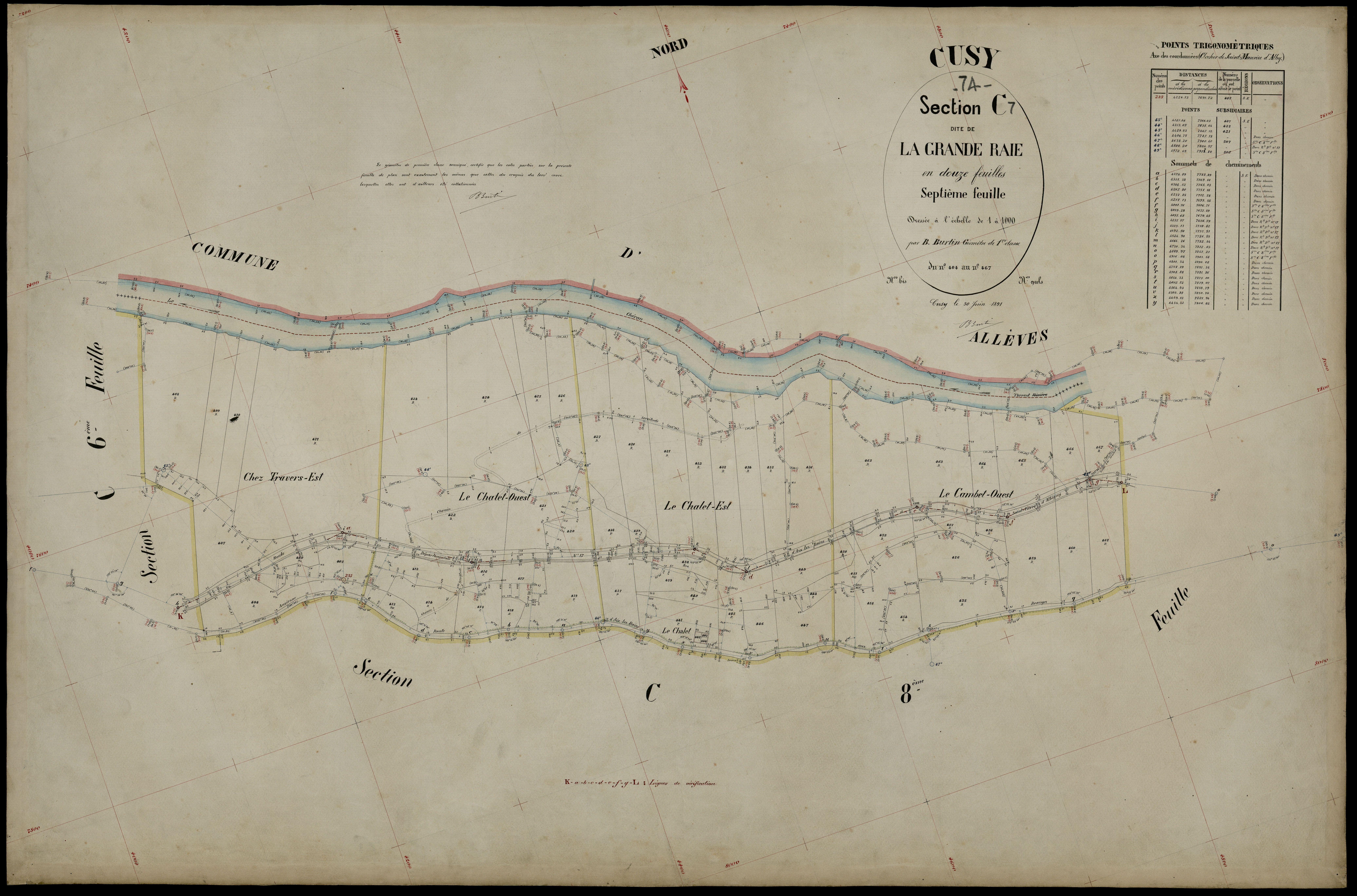 3 P 3 4067 - Feuille n° 8, parcelles n° 468 à 14 - 30 juin 1891