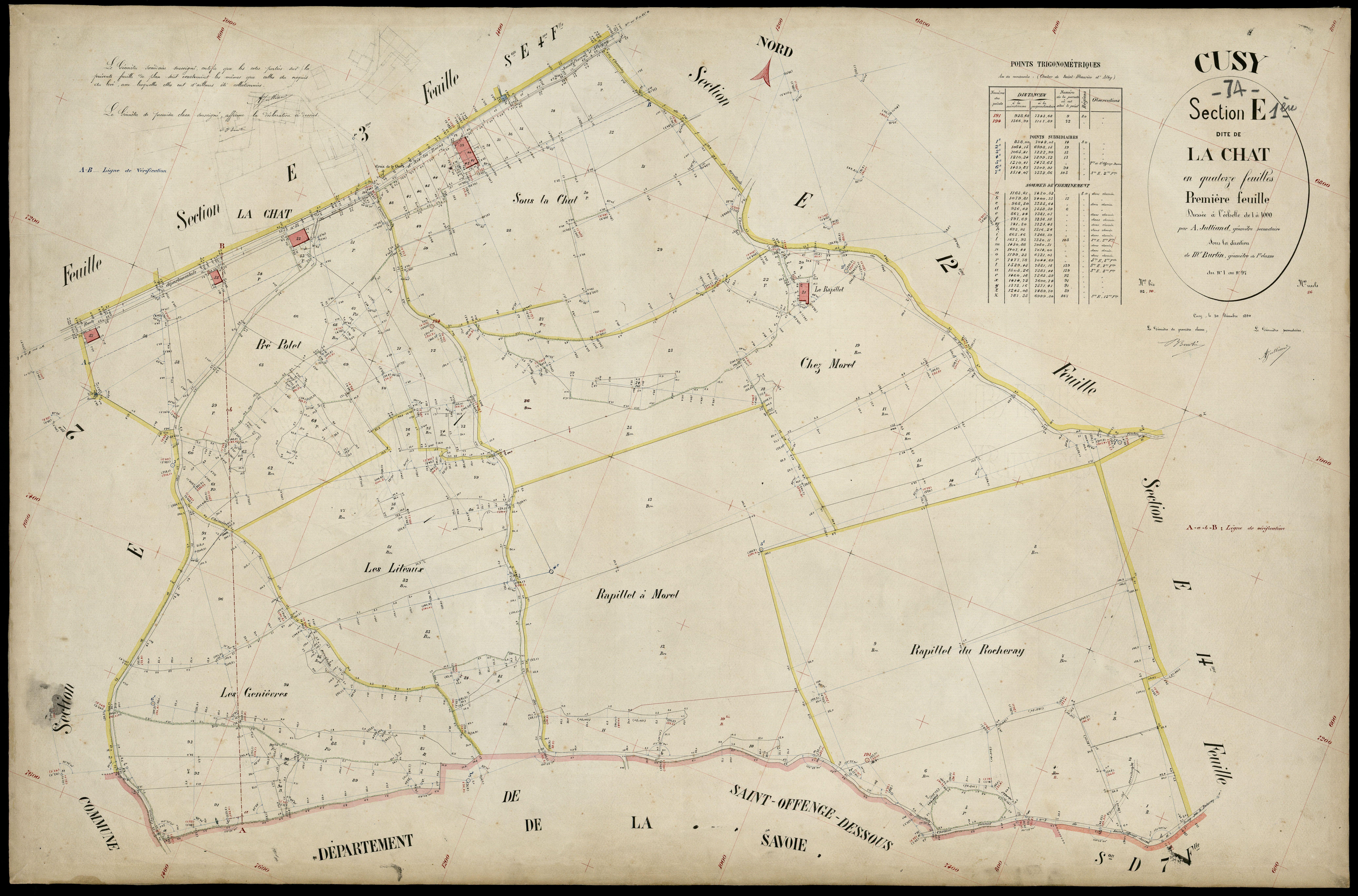 3 P 3 4080 - Feuille n° 2, parcelles n° 98 à 207 - 30 décembre 1890
