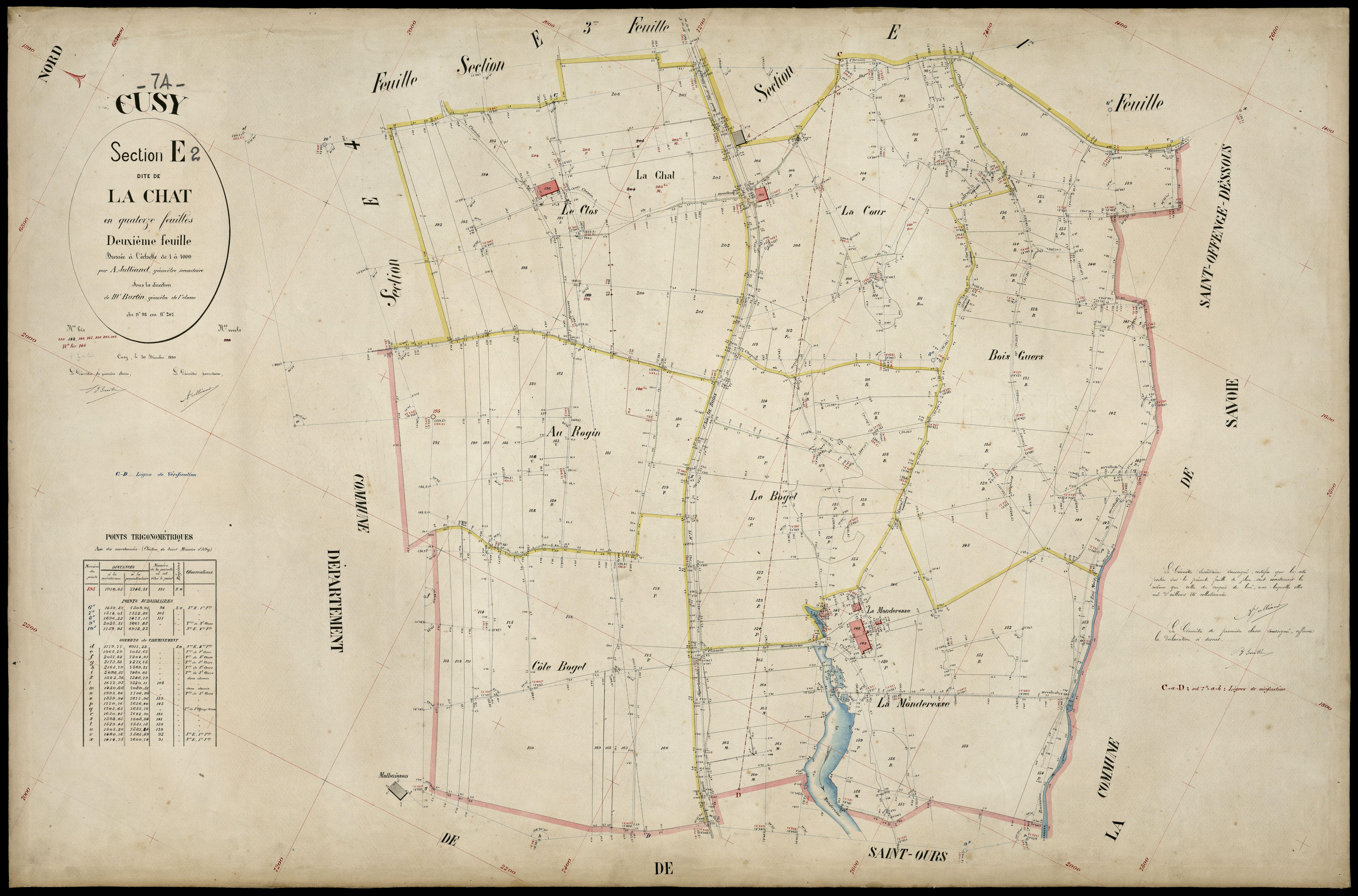 3 P 3 4081 - Feuille n° 3, parcelles n° 208 à 292 - 30 décembre 1890