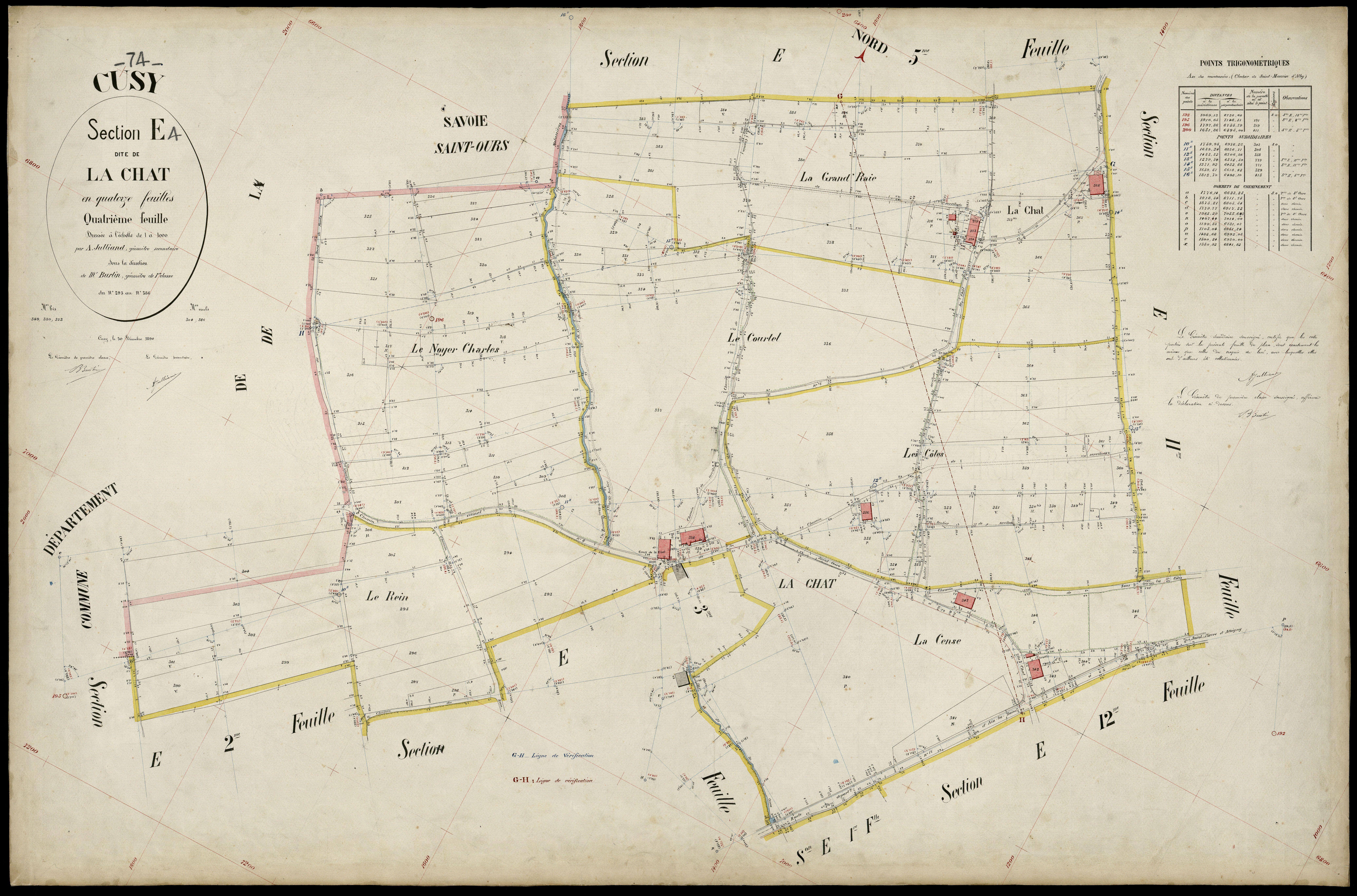 3 P 3 4083 - Feuille n° , parcelles n° 387 à 460 - 30 décembre 1890
