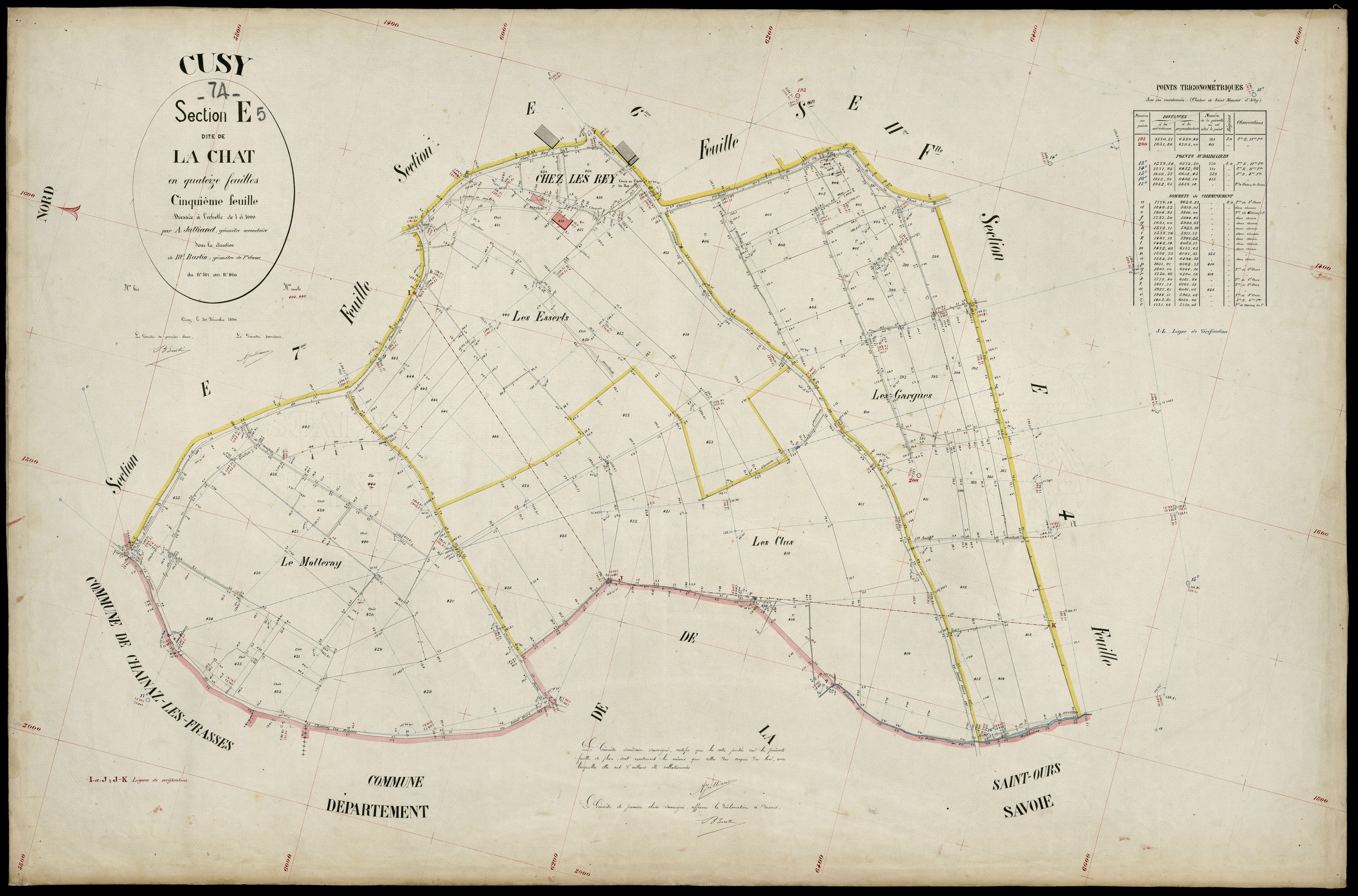 3 P 3 4084 - Feuille n° 6, parcelles n° 461 à 31 - 30 décembre 1890