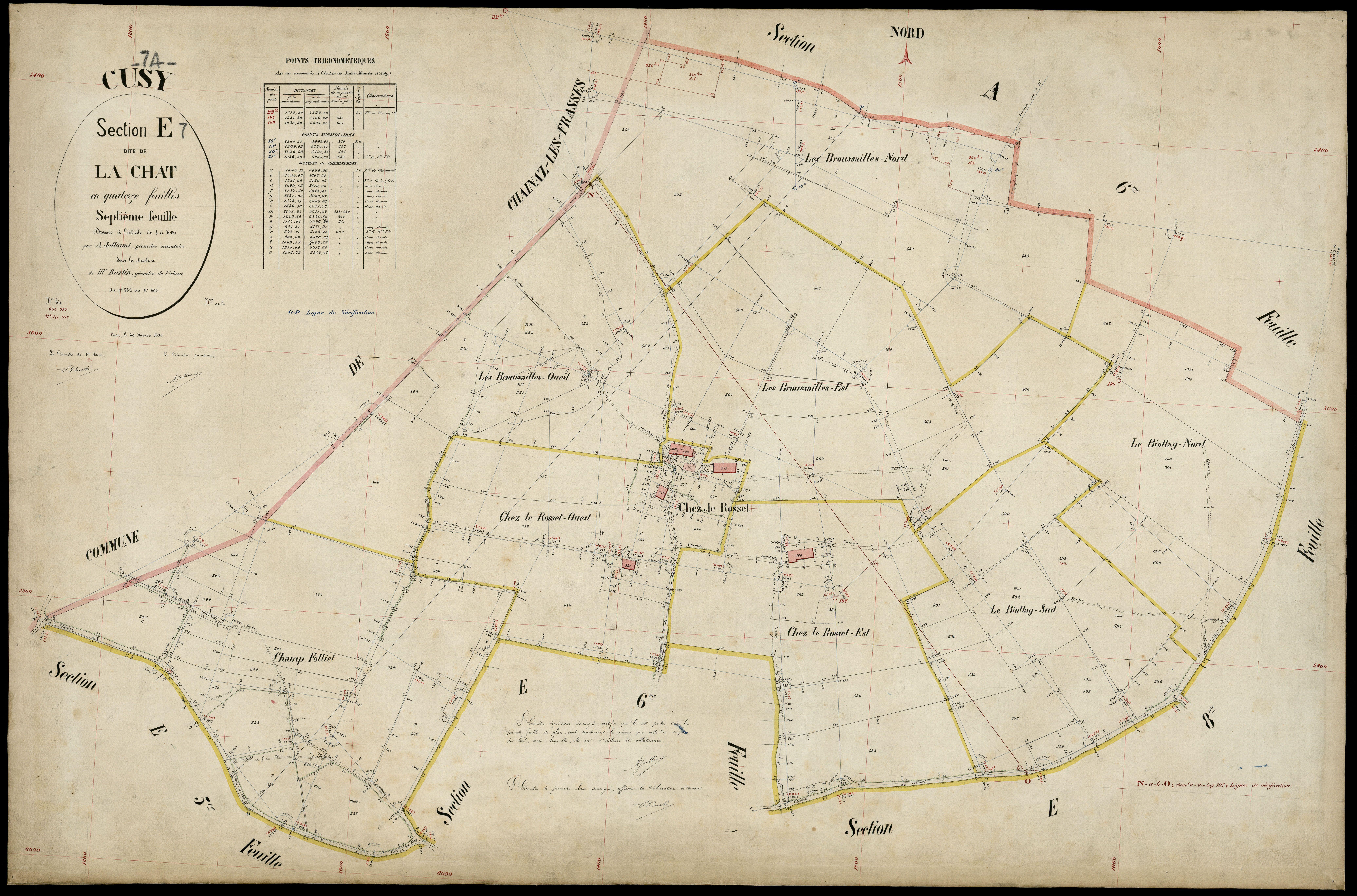 3 P 3 4086 - Feuille n° 8, parcelles n° 604 à 661 - 30 décembre 1890