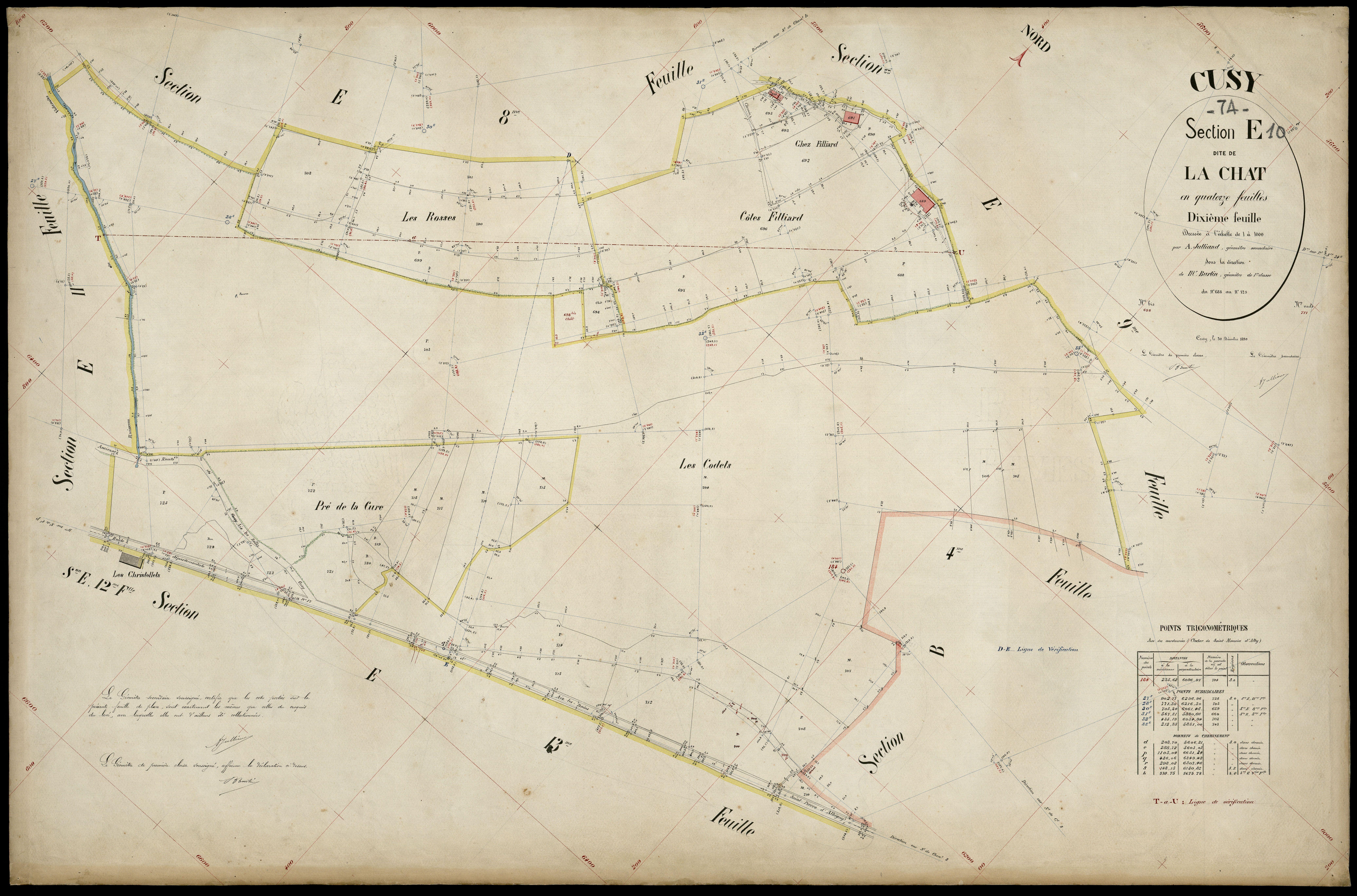 3 P 3 4089 - Feuille n° 11, parcelles n° 726 à 808 - 30 décembre 1890