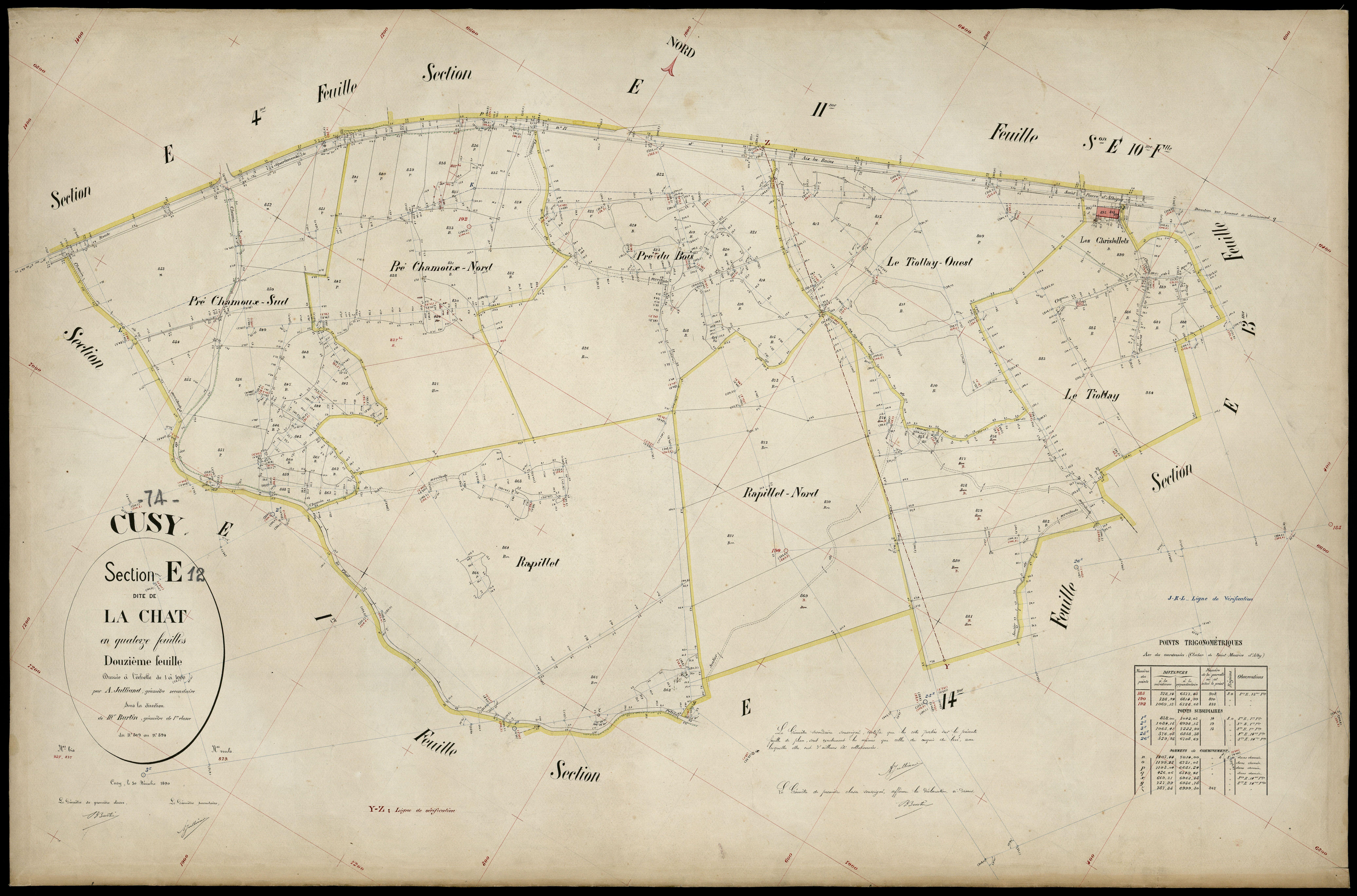 3 P 3 4091 - Feuille n° 13, parcelles n° 89 à 923 - 30 décembre 1890