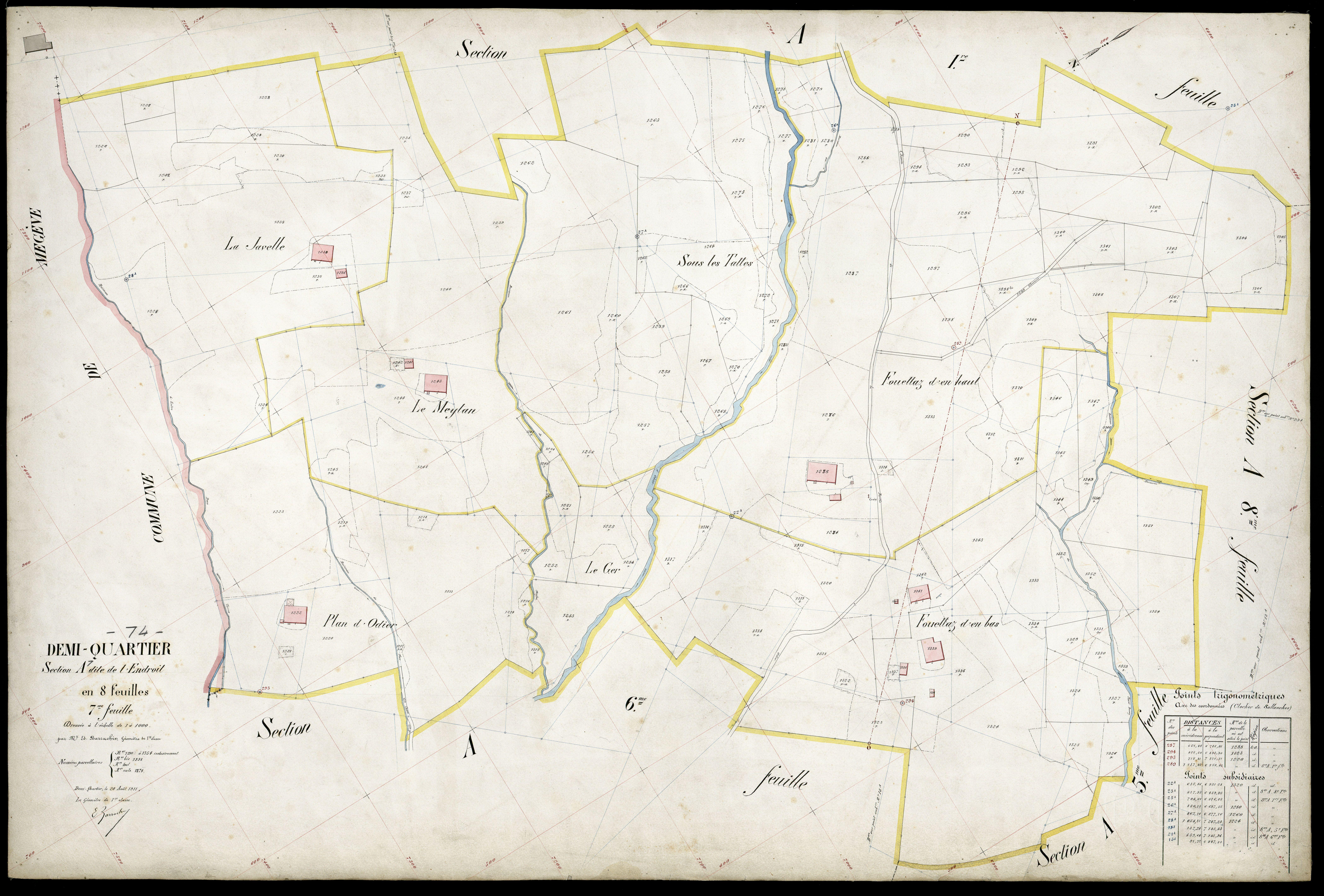 3 P 3 4106 - Feuille n° 8, parcelles n° 13 à 141 - 20 août 1911