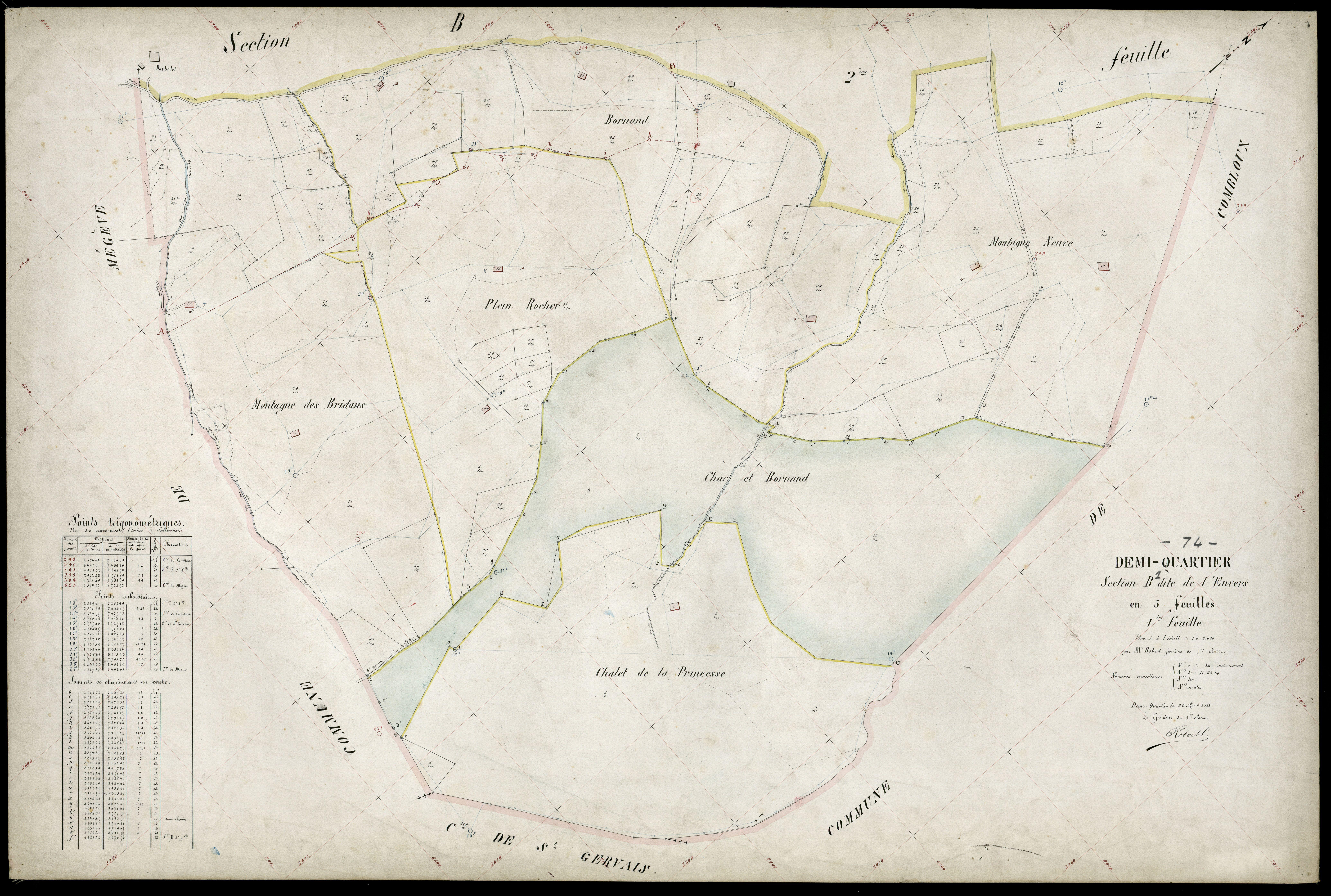 3 P 3 4108 - Feuille n° 2, parcelles n° 89 à 370 - 20 août 1911