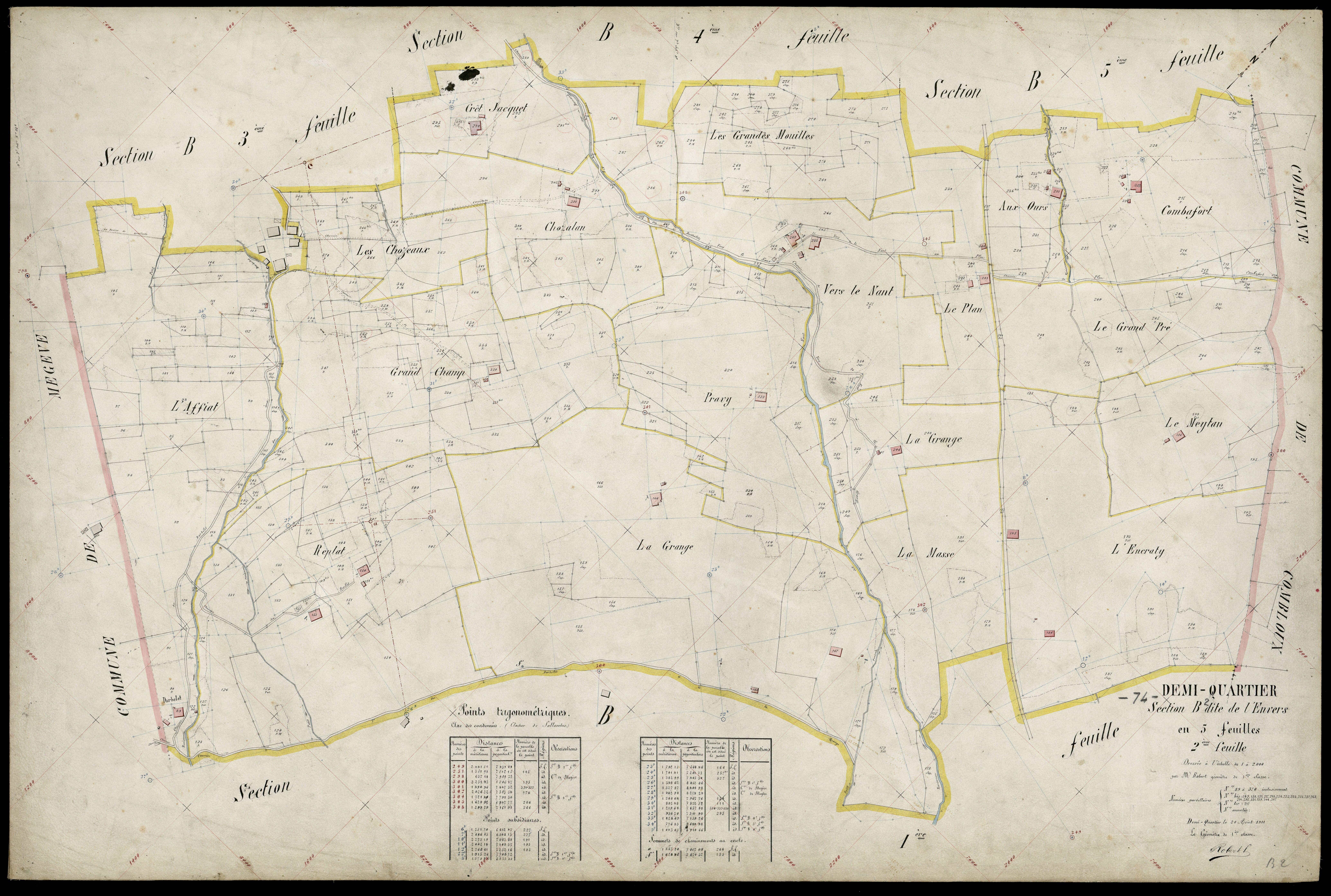 3 P 3 4109 - Feuille n° 3, parcelles n° 371 à 467 - 20 août 1911