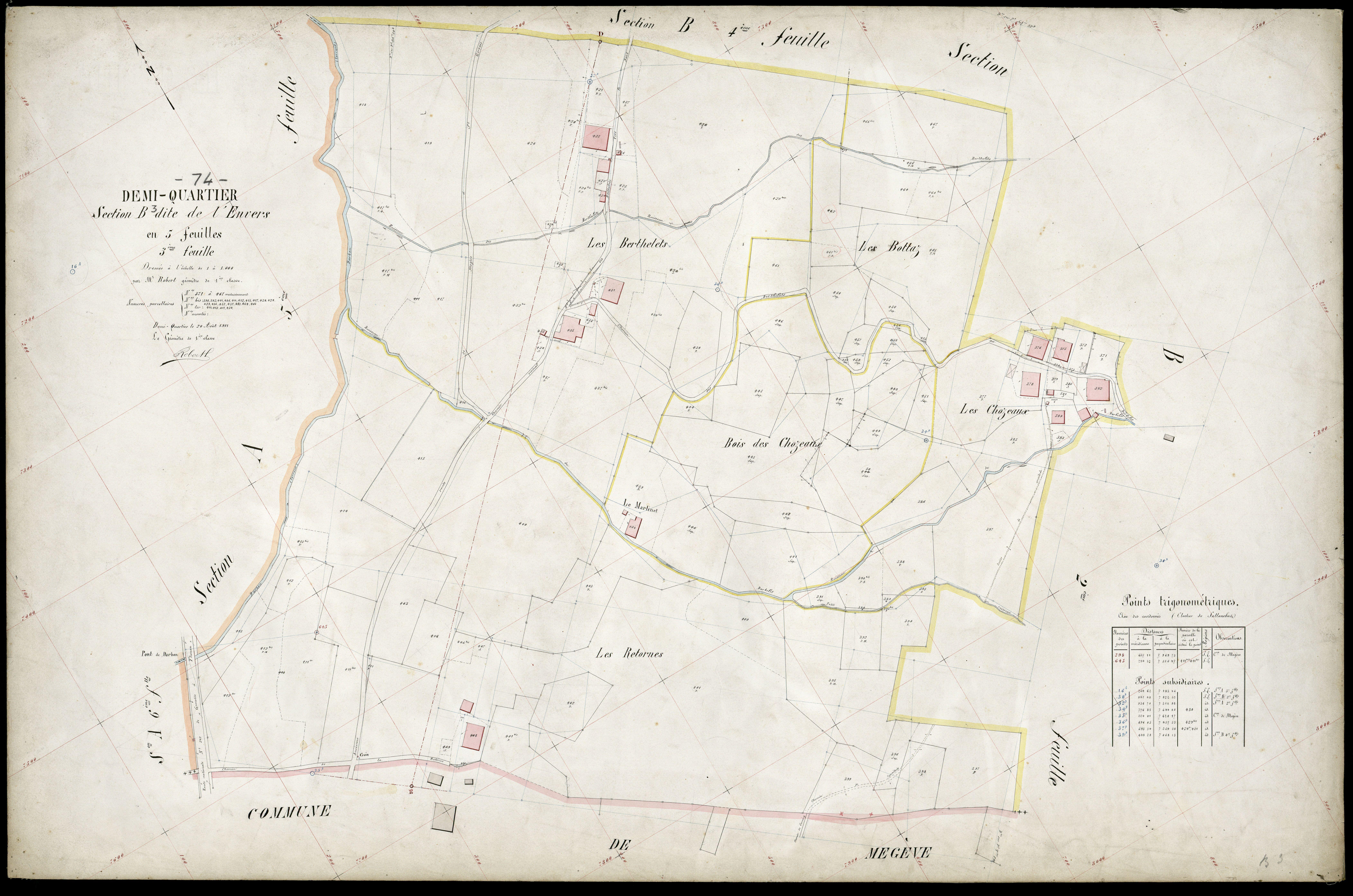 3 P 3 4110 - Feuille n° 4, parcelles n° 468 à 6 - 20 août 1911