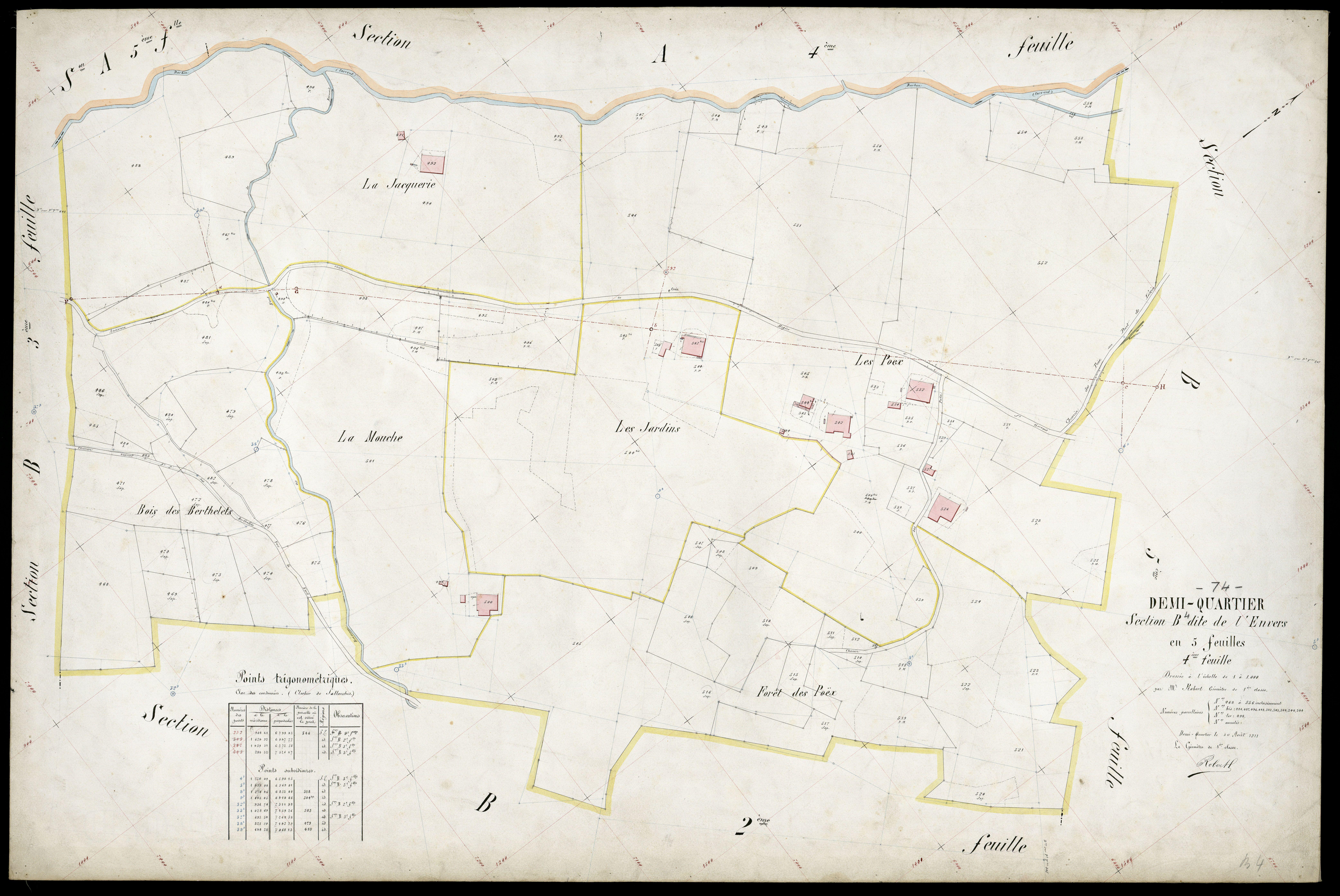 3 P 3 4111 - Feuille n° , parcelles n° 7 à 767 - 20 août 1911