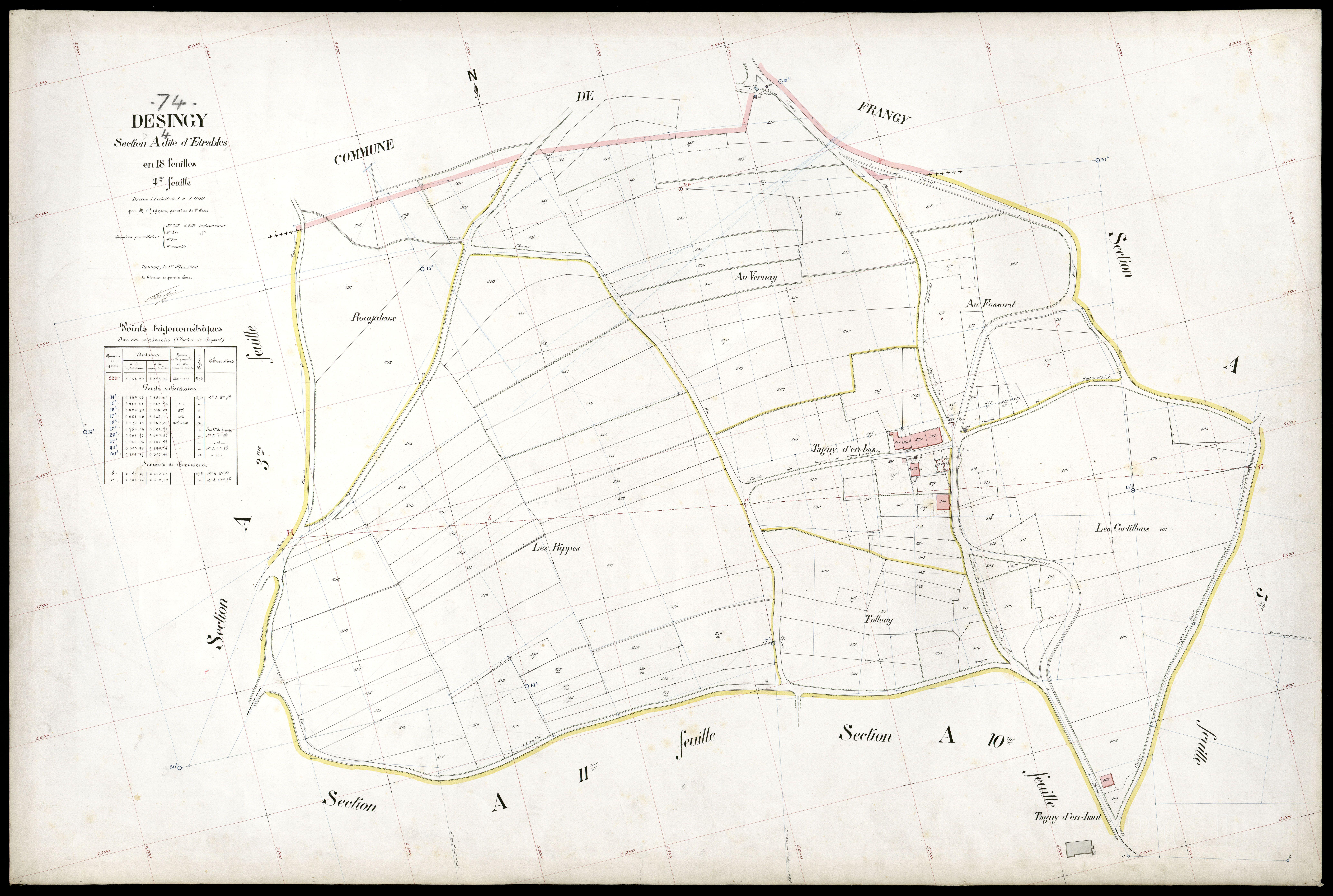 3 P 3 4128 - Feuille n° , parcelles n° 429 à 94 - 1er mai 1909