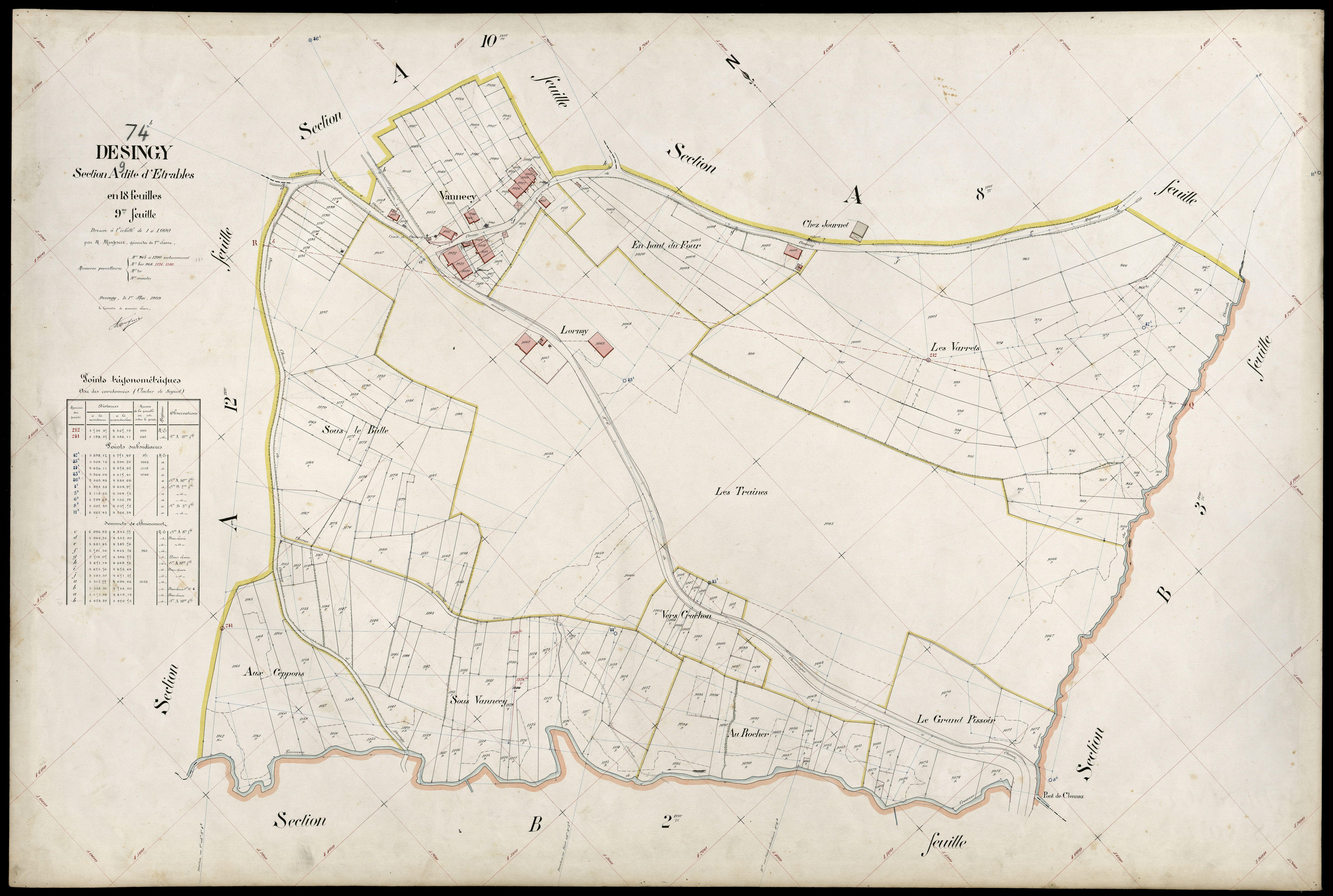 3 P 3 4133 - Feuille n° 10, parcelles n° 1201 à 131 - 1er mai 1909
