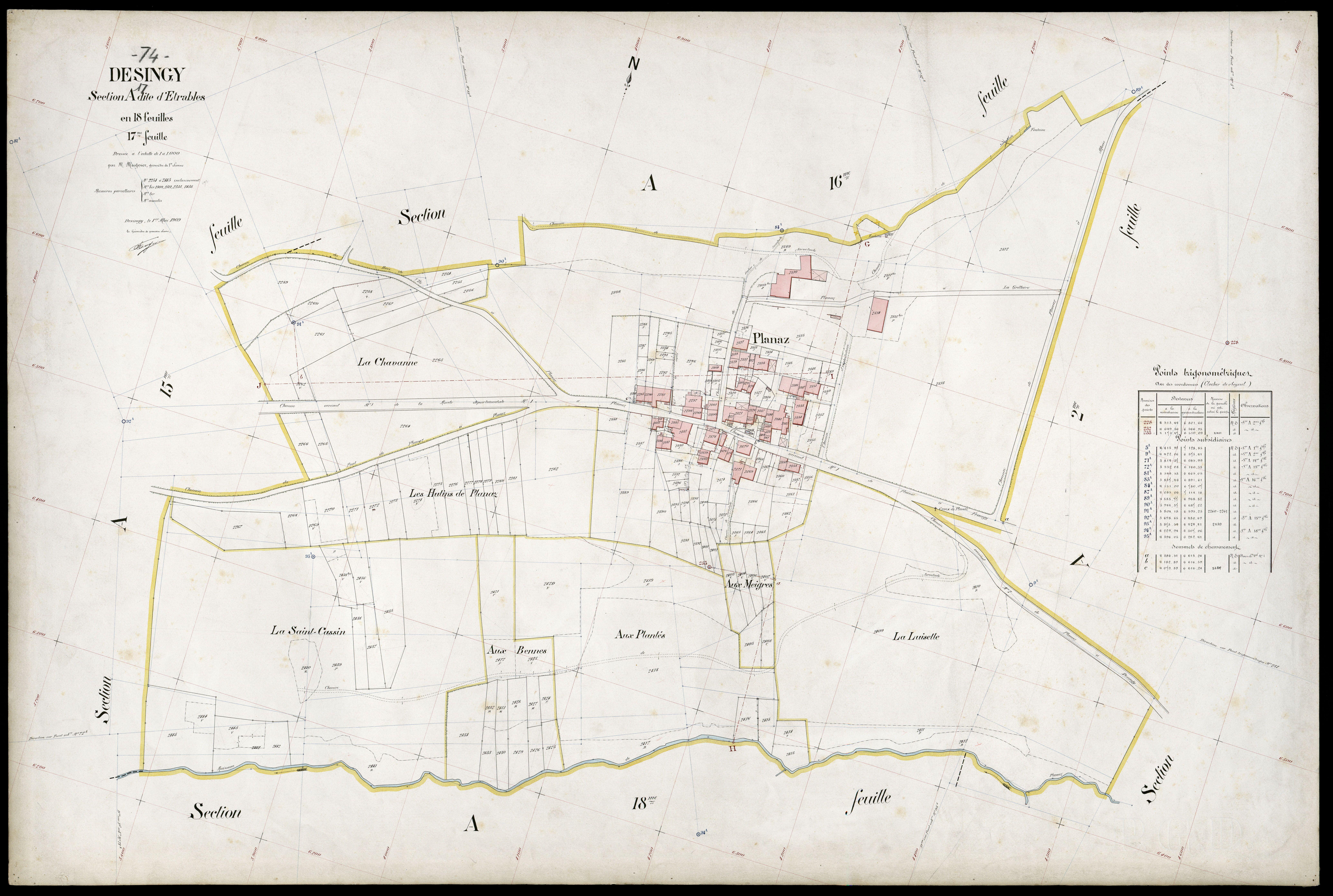 3 P 3 4141 - Feuille n° 18, parcelles n° 2446 à 239 - 1er mai 1909
