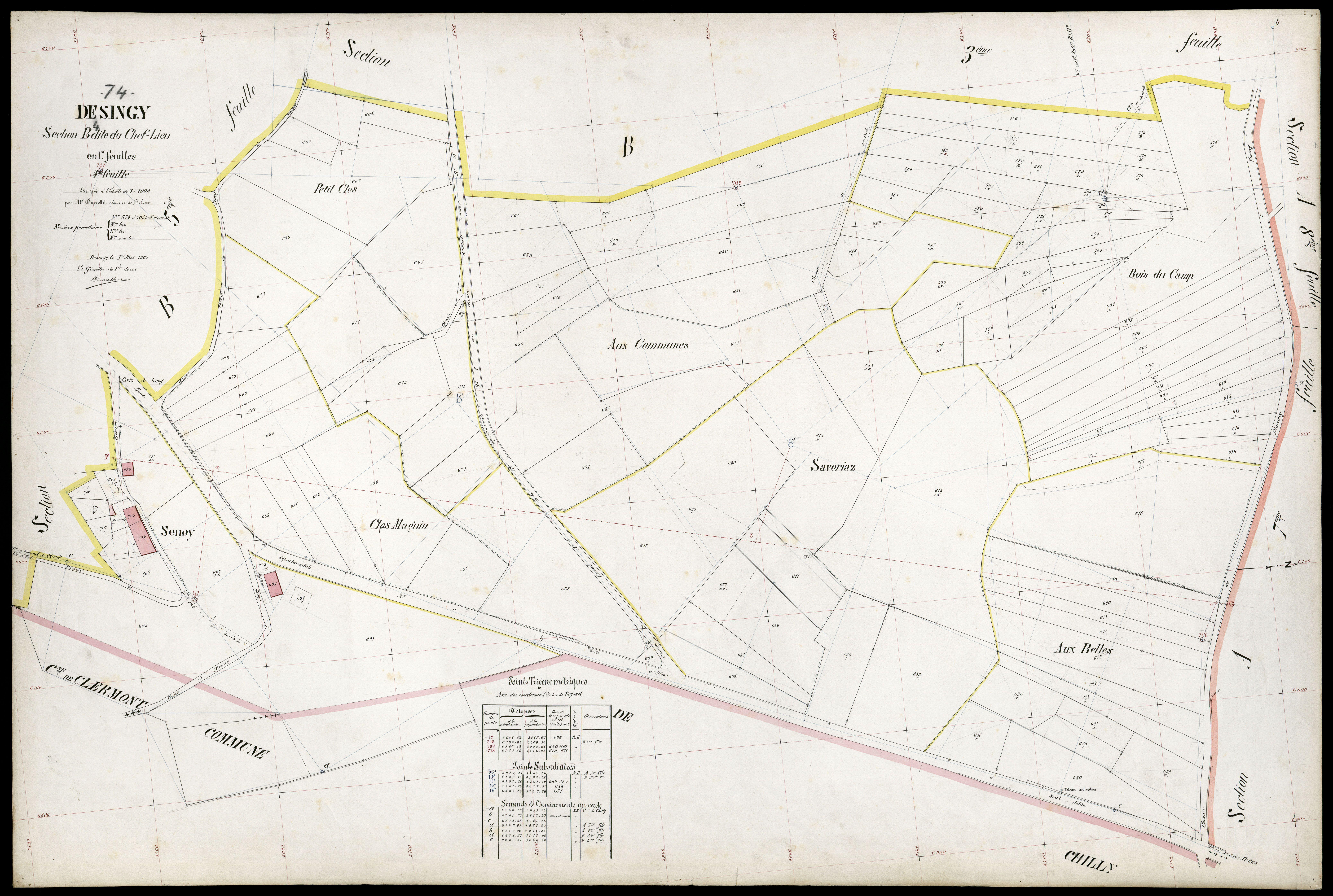 3 P 3 4146 - Feuille n° , parcelles n° 706 à 786 - 1er mai 1909