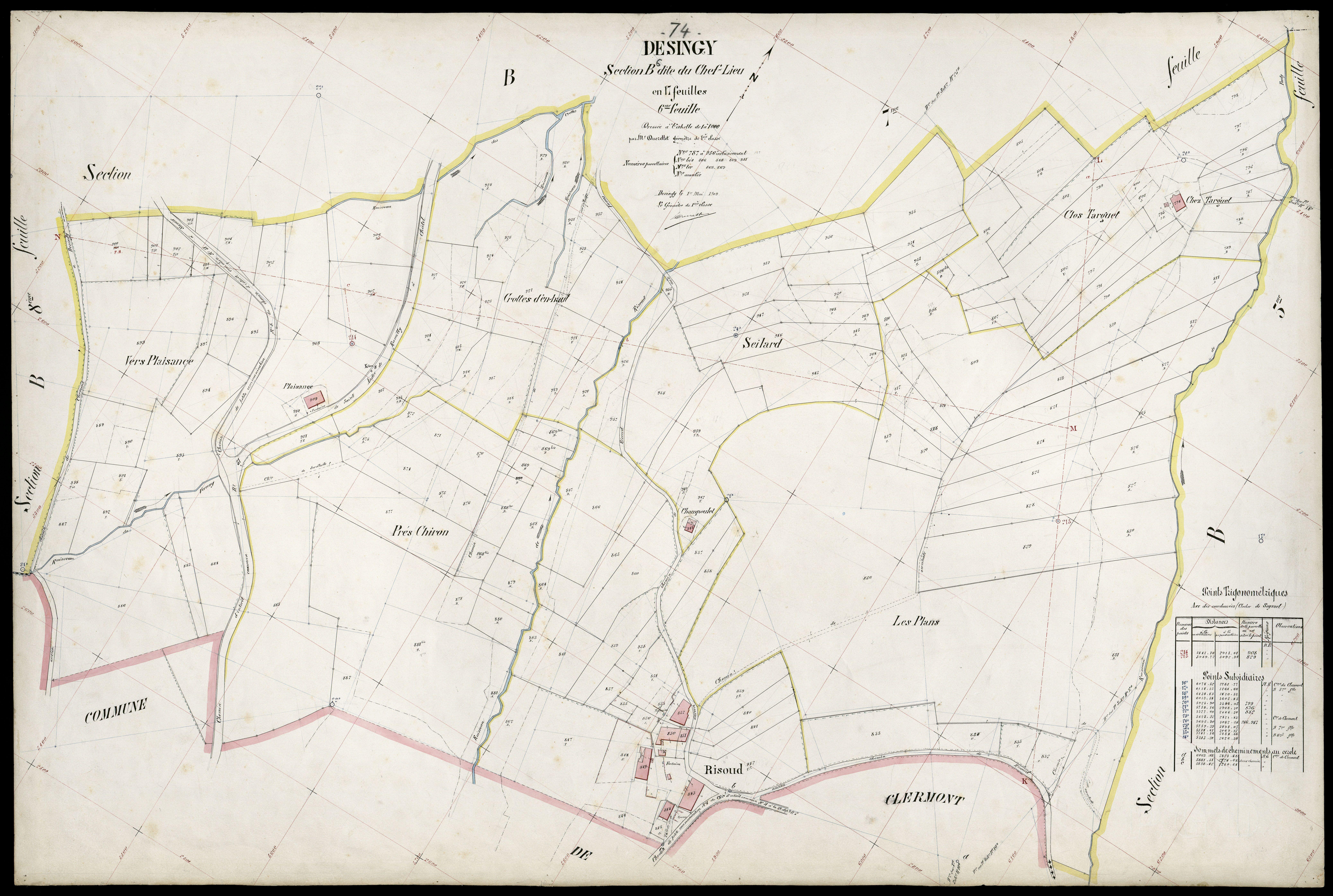 3 P 3 4148 - Feuille n° 7, parcelles n° 97 à 1171 - 1er mai 1909