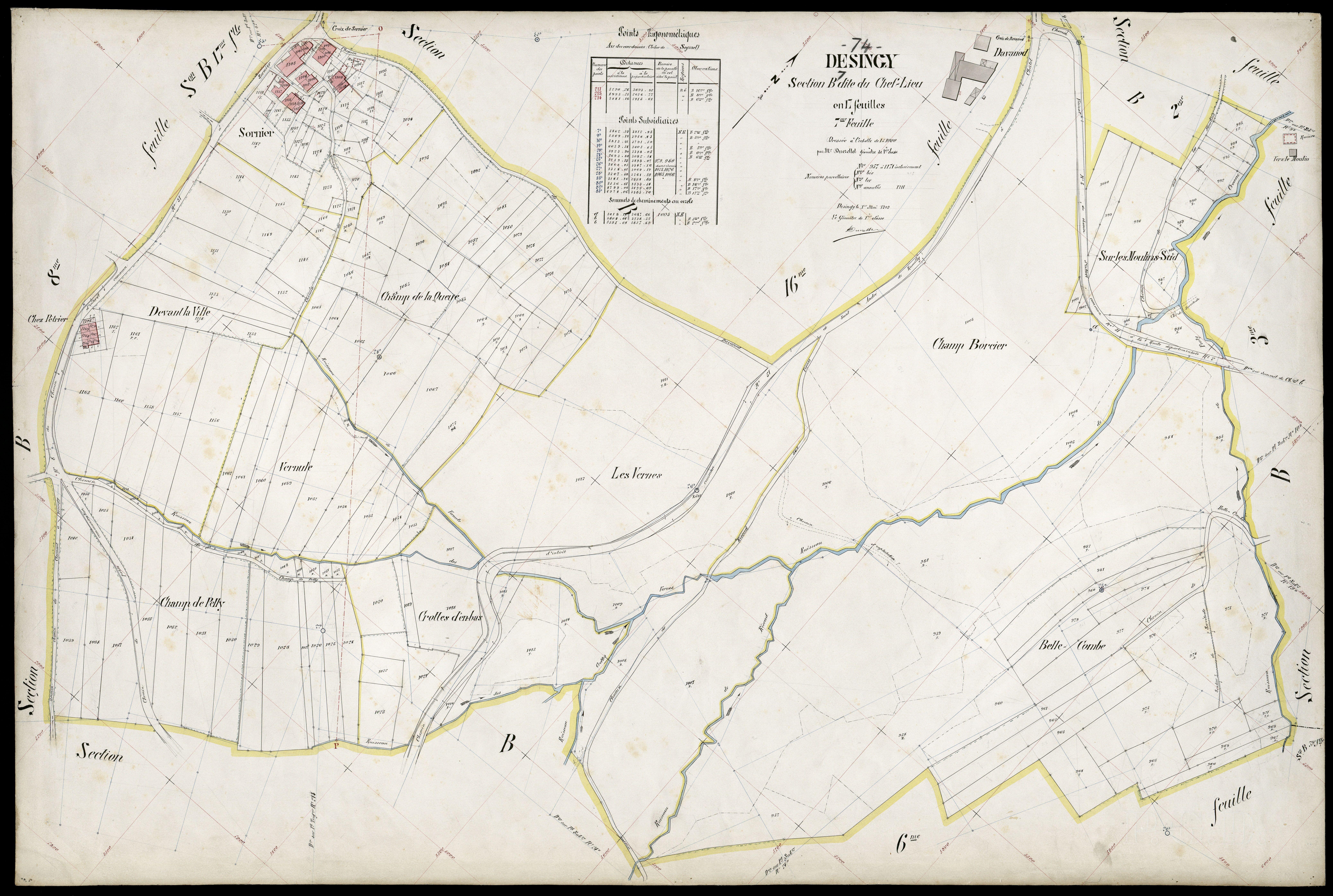 3 P 3 4149 - Feuille n° 8, parcelles n° 1172 à 1309 - 1er mai 1909
