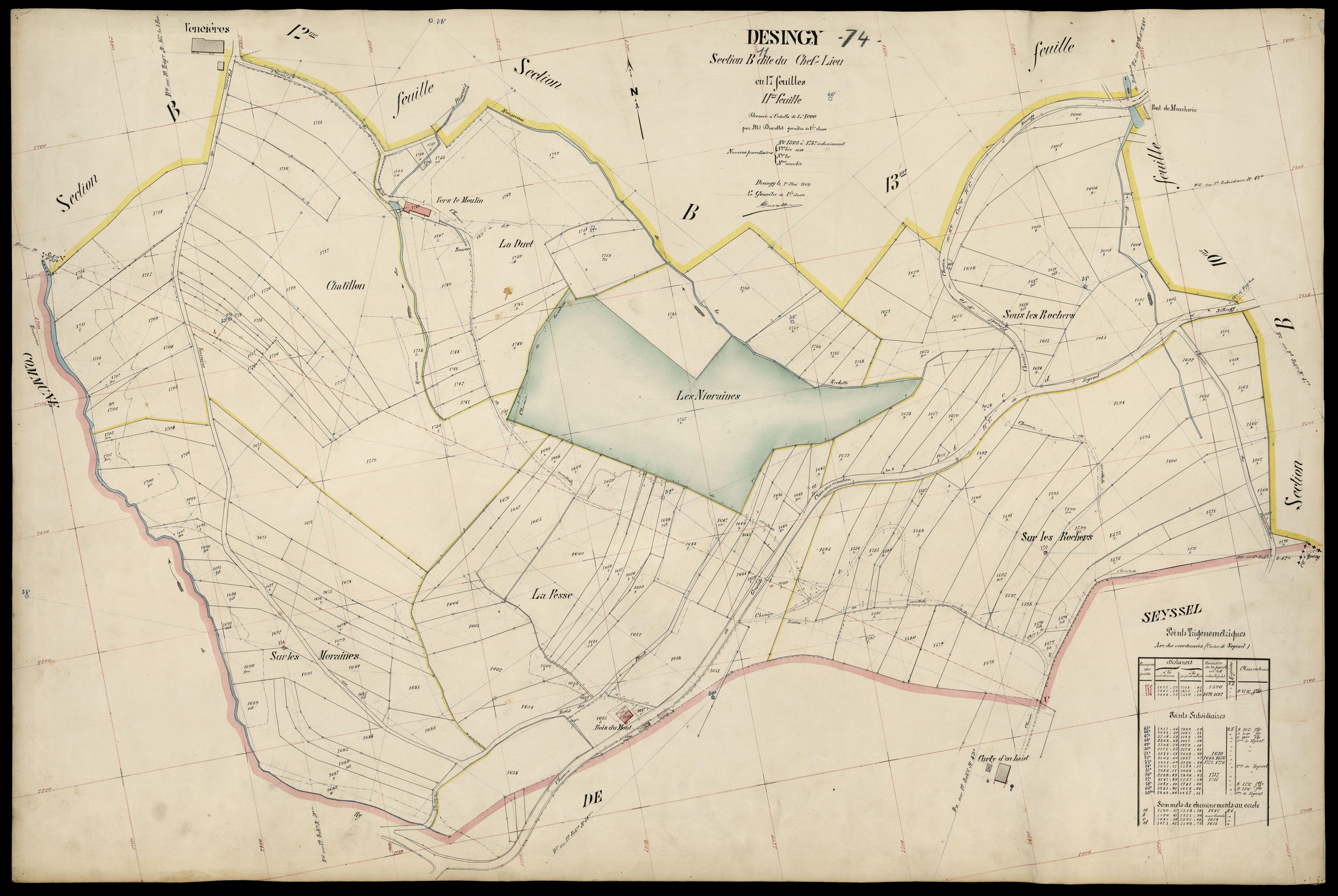 3 P 3 4153 - Feuille n° 12, parcelles n° 178 à 2062 - 1er mai 1909