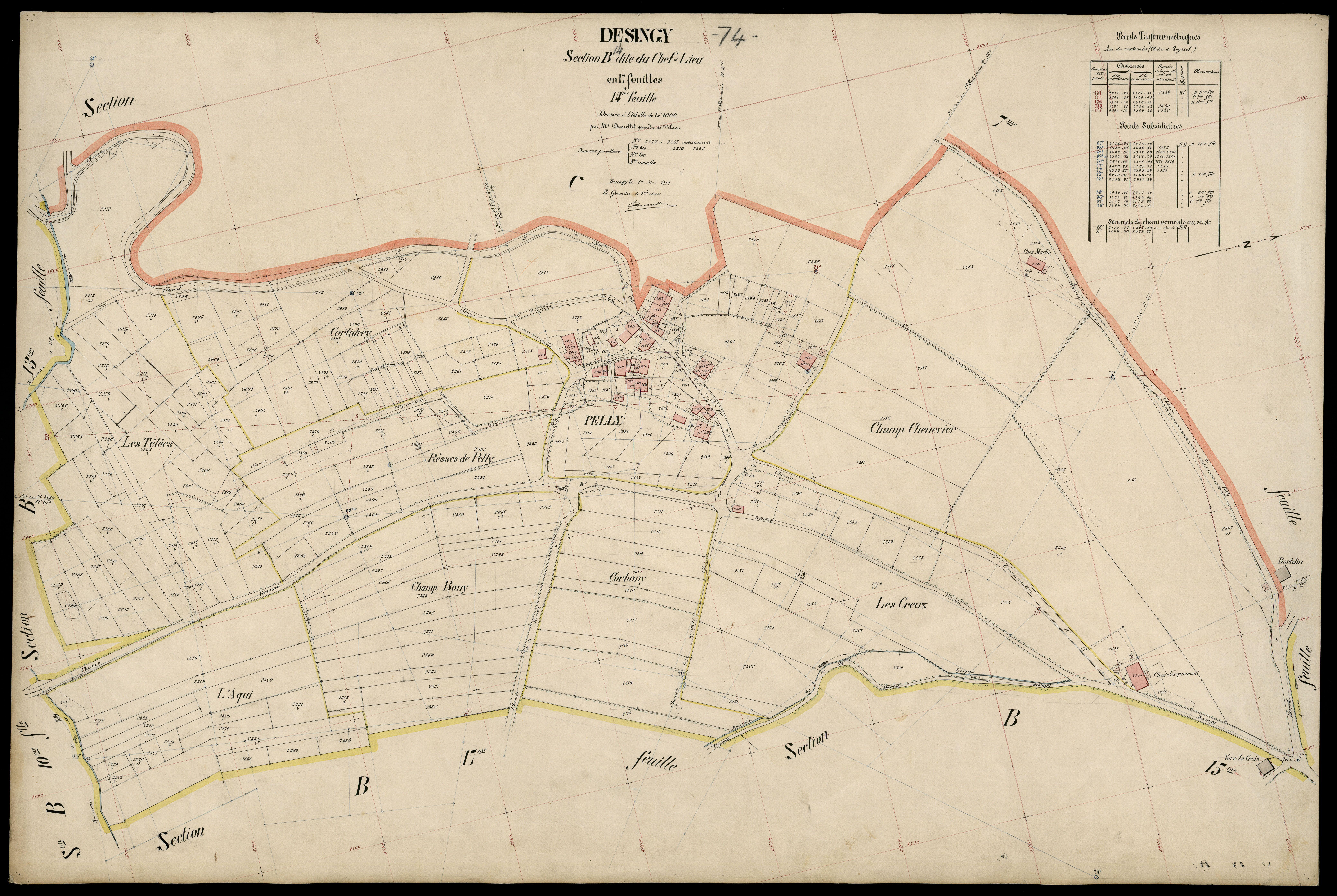 3 P 3 4156 - Feuille n° 1, parcelles n° 28 à 2722 - 1er mai 1909