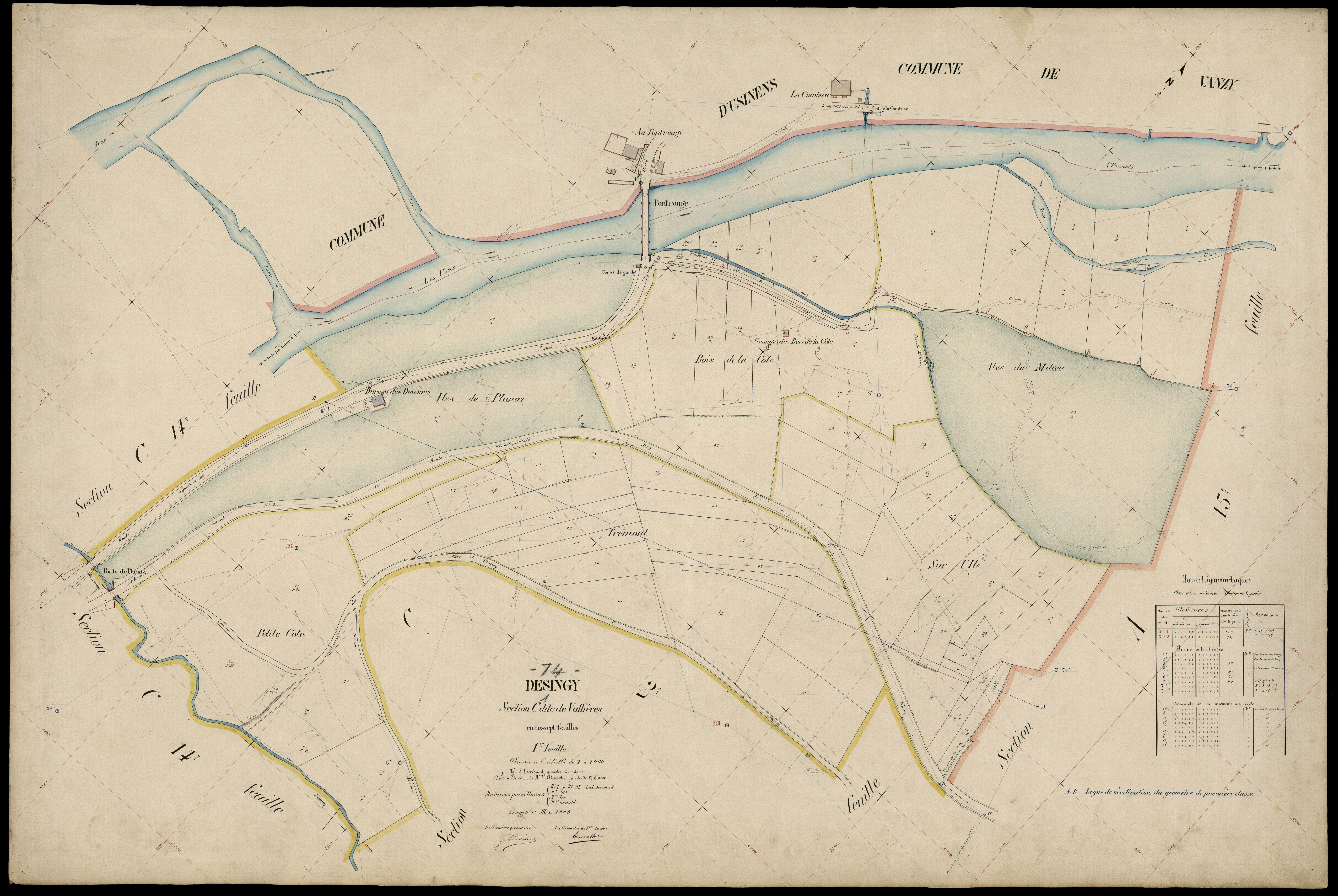 3 P 3 4160 - Feuille n° 2, parcelles n° 94 à 236 - 1er mai 1909
