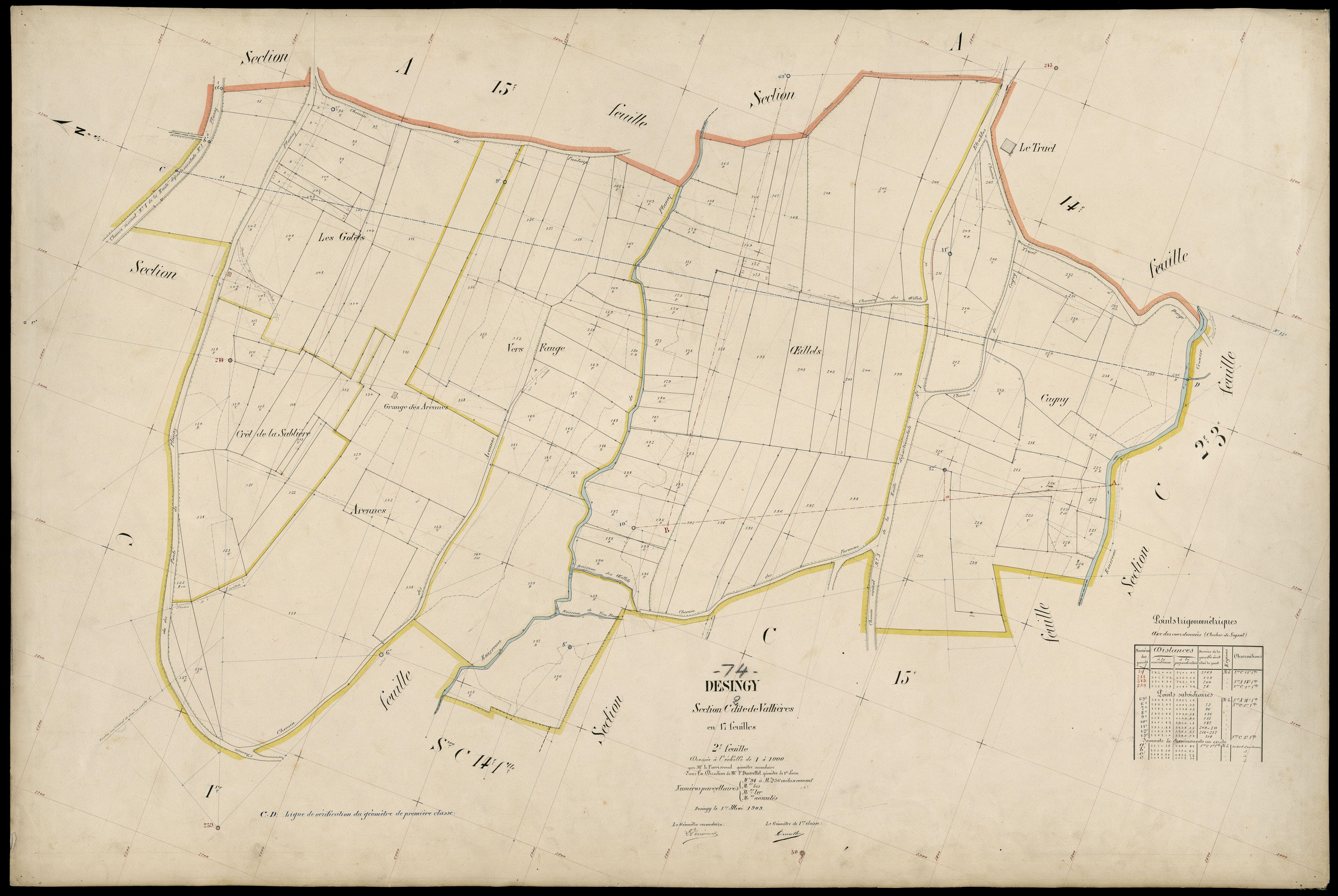3 P 3 4161 - Feuille n° 3, parcelles n° 237 à 434 - 1er mai 1909