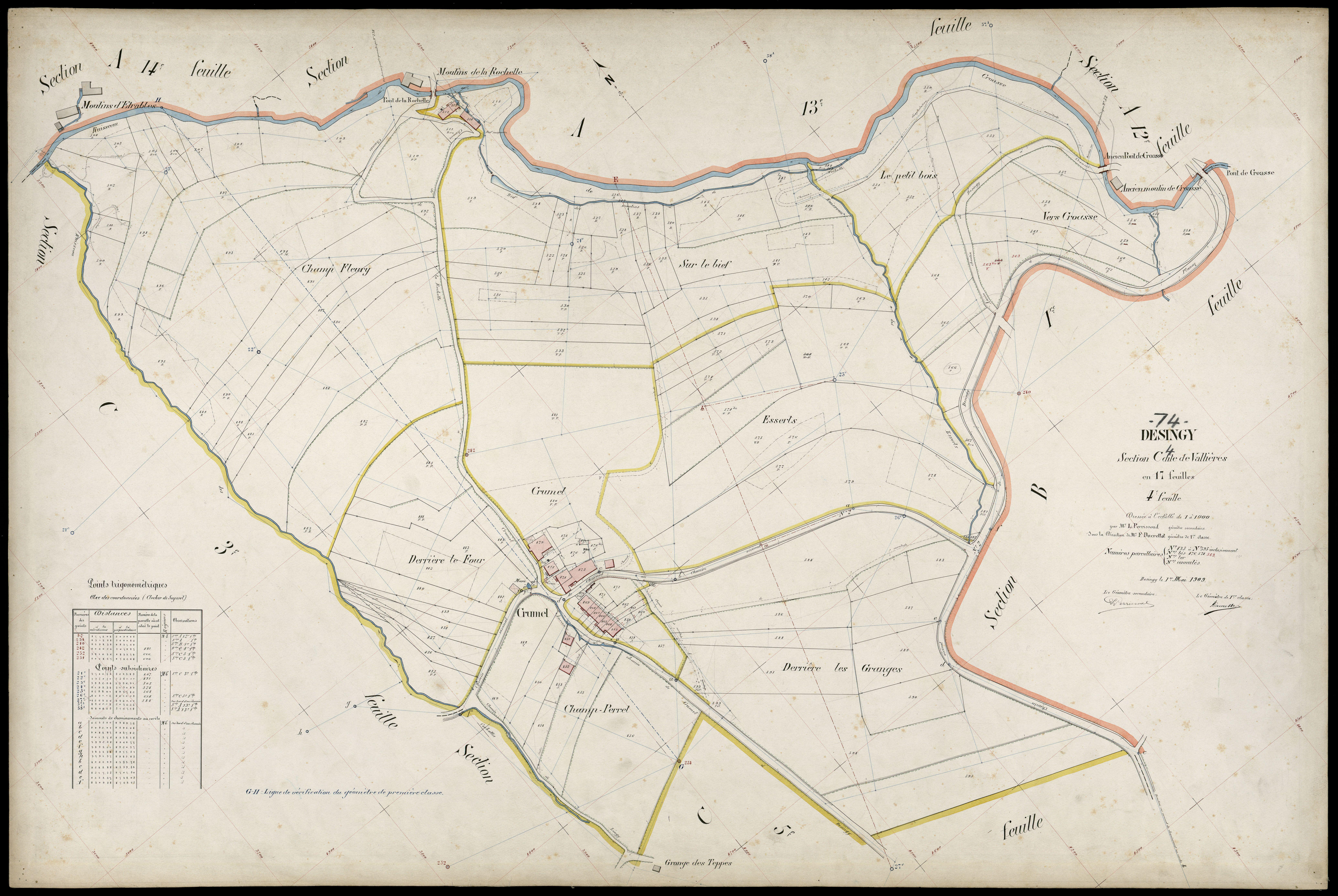 3 P 3 4163 - Feuille n° , parcelles n° 96 à 697 - 1er mai 1909
