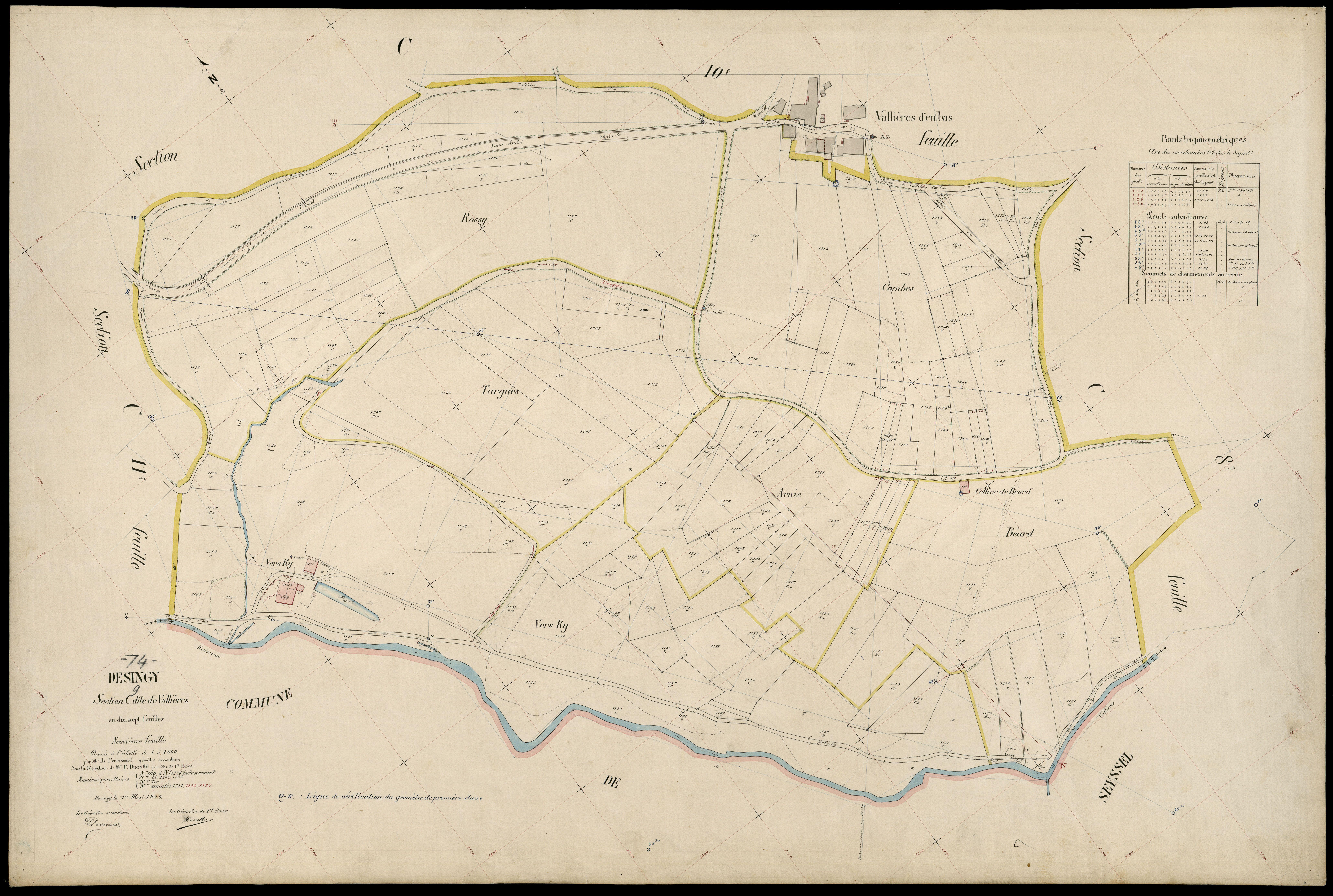 3 P 3 4168 - Feuille n° 10, parcelles n° 127 à 119 - 1er mai 1909