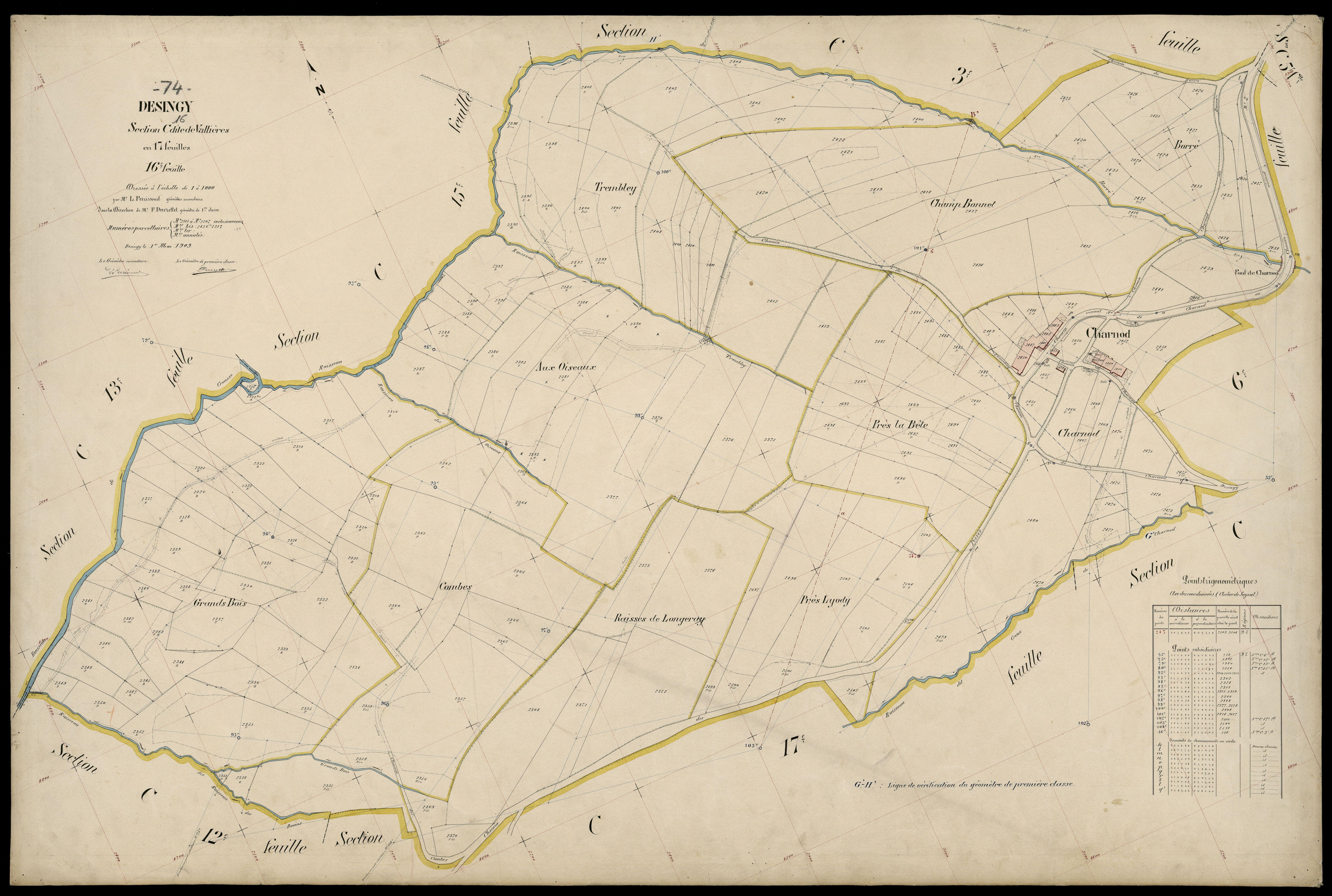 3 P 3 4175 - Feuille n° 17, parcelles n° 208 à 2670 - 1er mai 1909