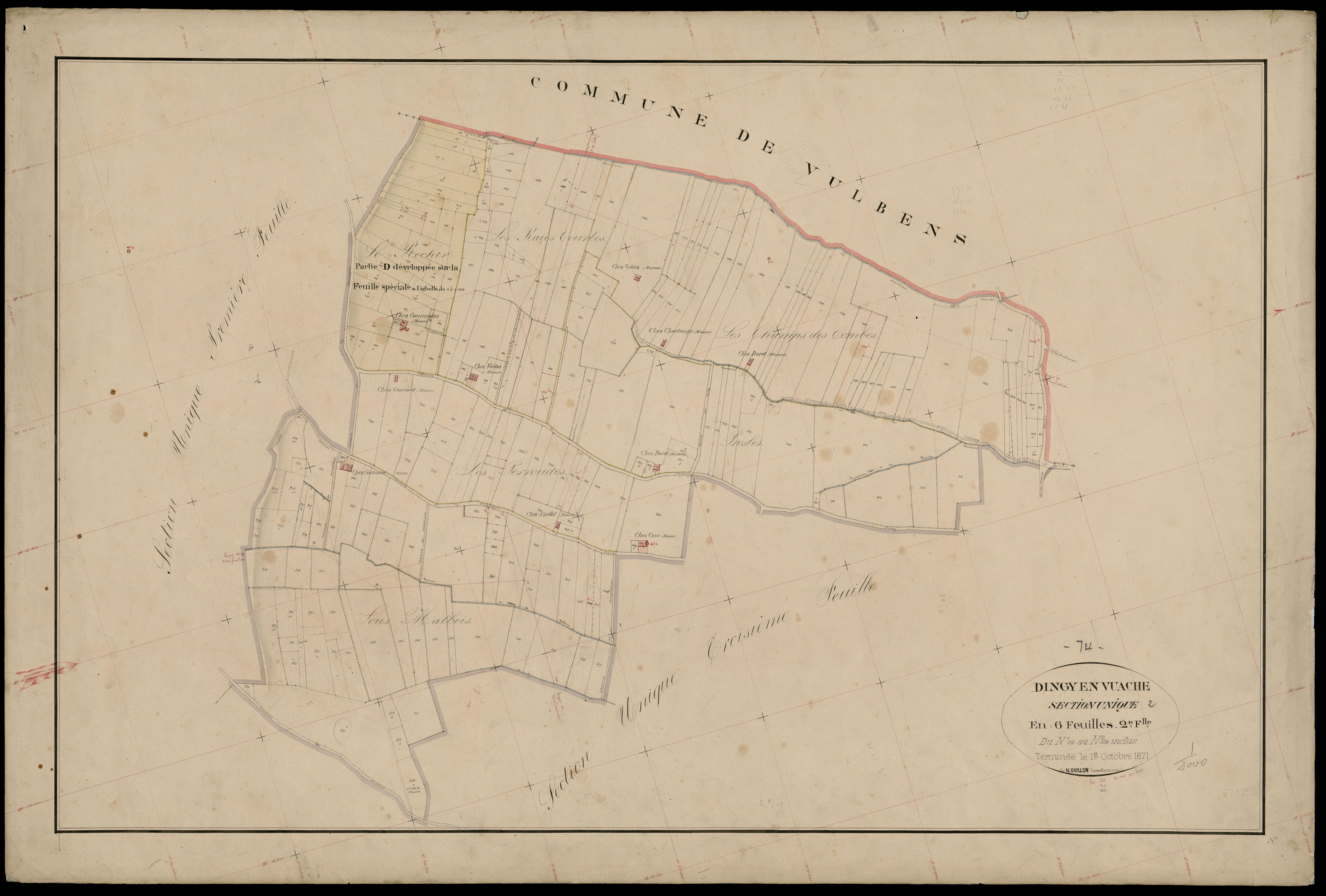 3 P 3 4179 - Feuille n° 3, parcelles n° 33 à 936 - 15 octobre 1871