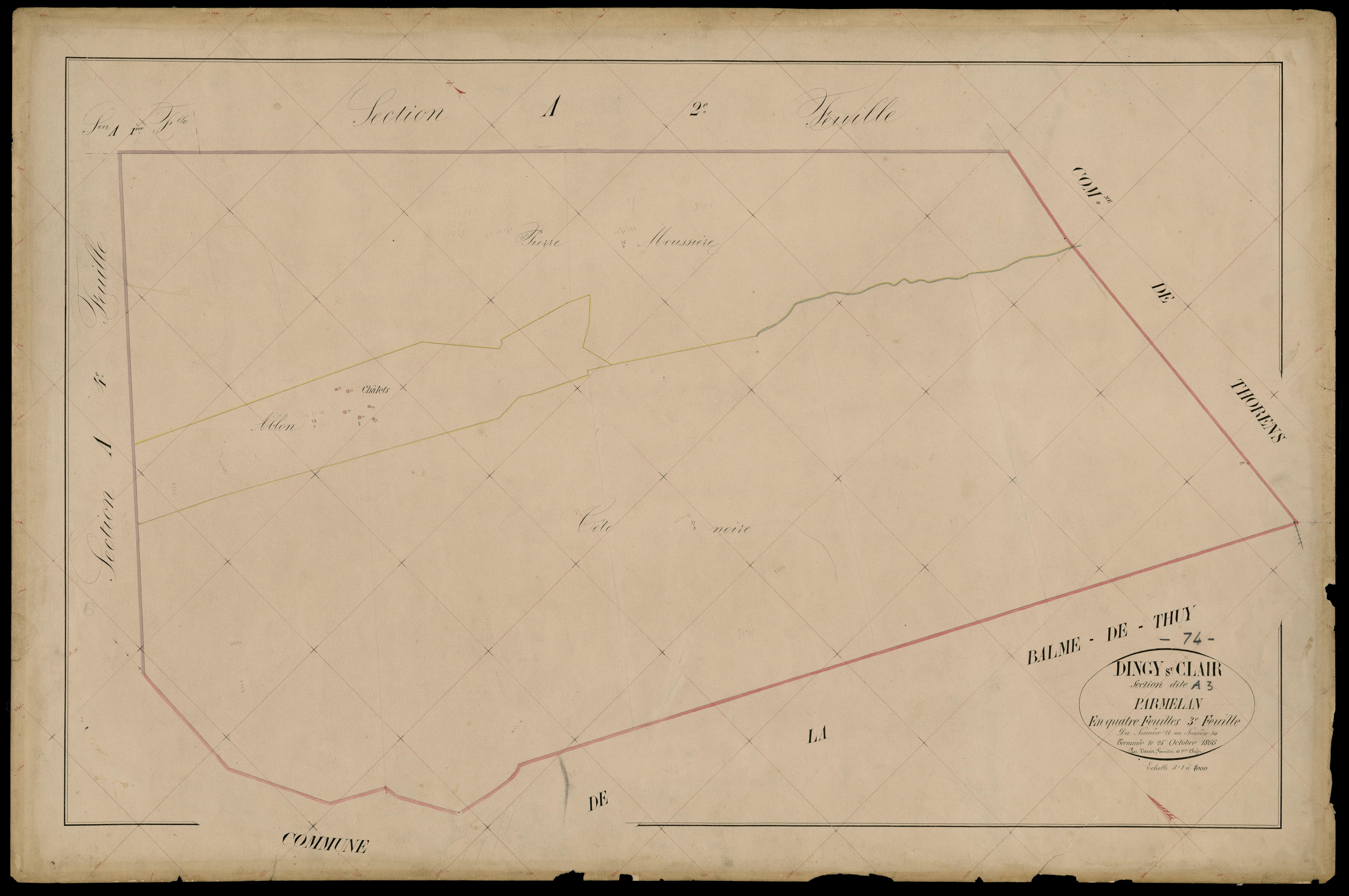 3 P 3 4188 - Feuille n° 4, parcelles n° 3 à 43 - 25 octobre 1866