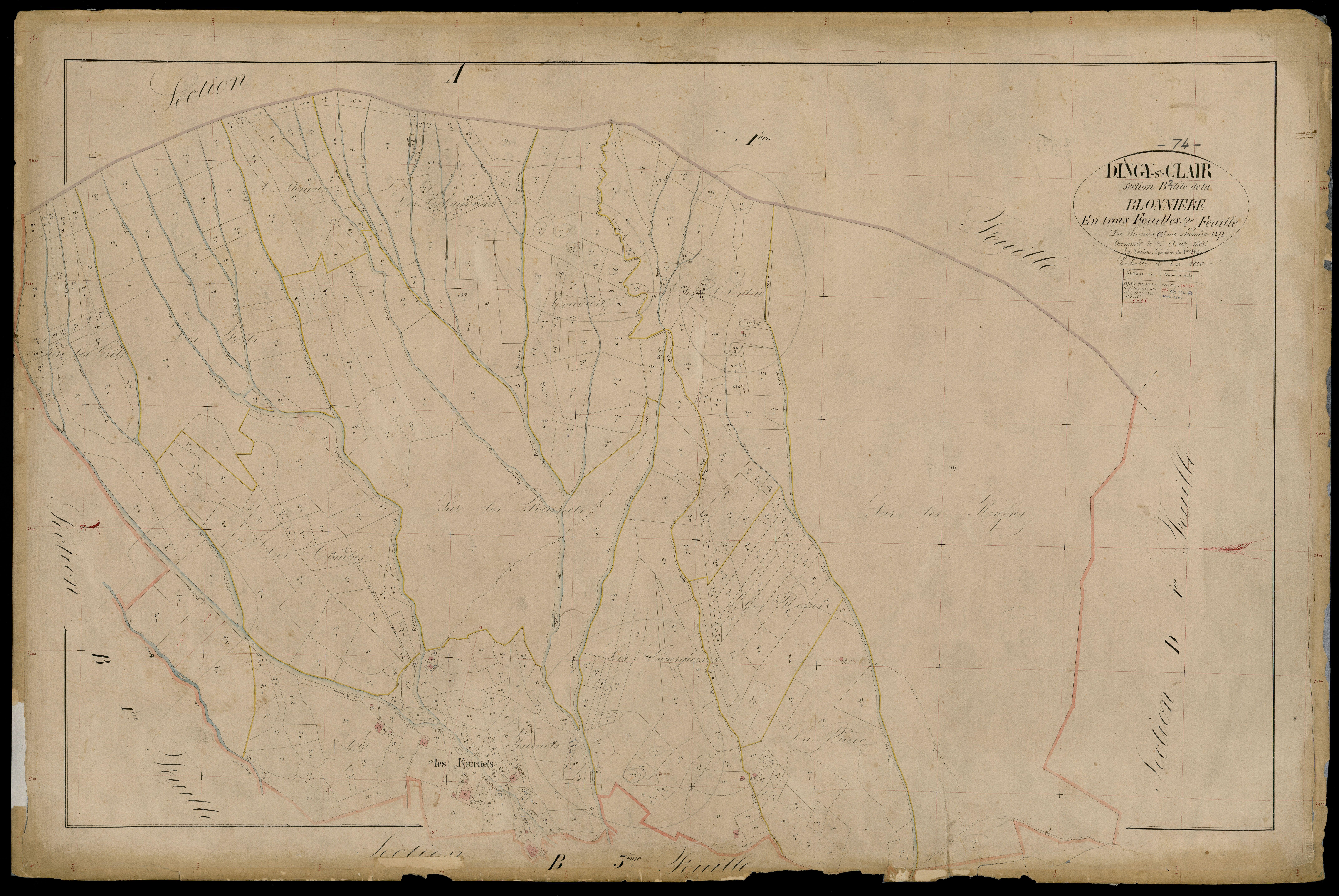 3 P 3 4191 - Feuille n° 3, parcelles n° 134 à 1927 - 25 août 1866