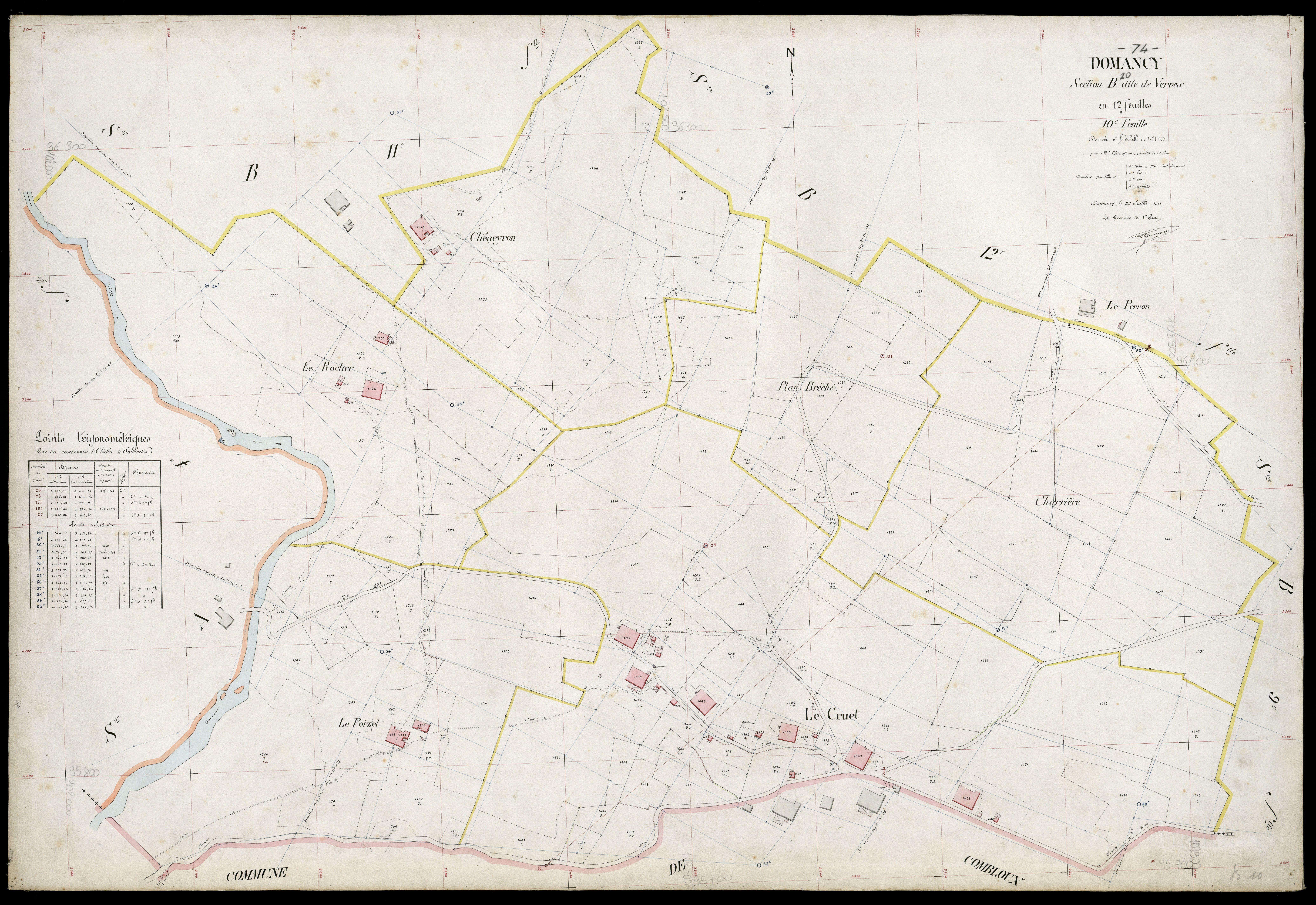 3 P 3 4222 - Feuille n° 11, parcelles n° 173 à 1893 - 1911