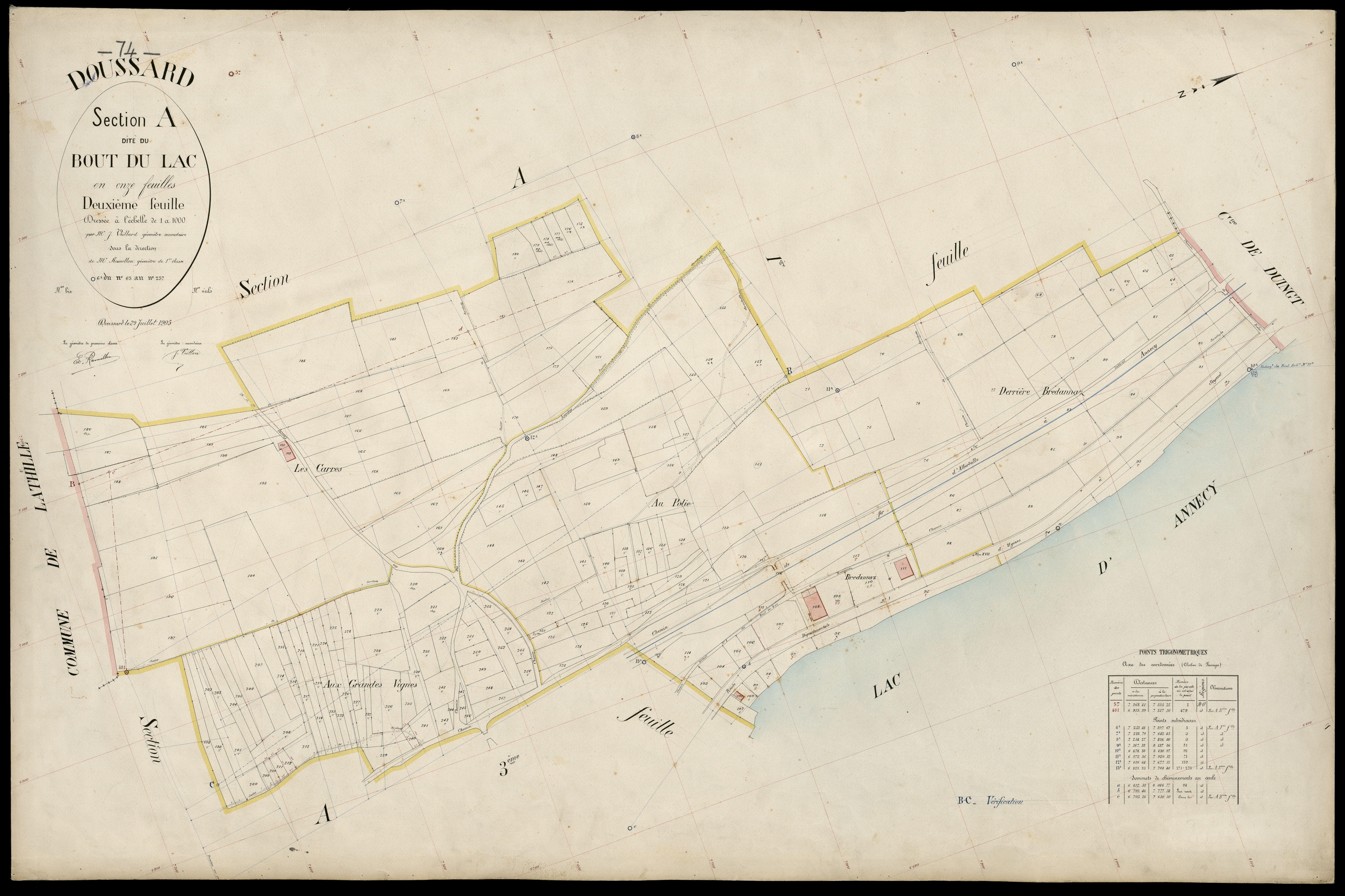 3 P 3 4228 - Feuille n° 3, parcelles n° 28 à - 29 juillet 1905