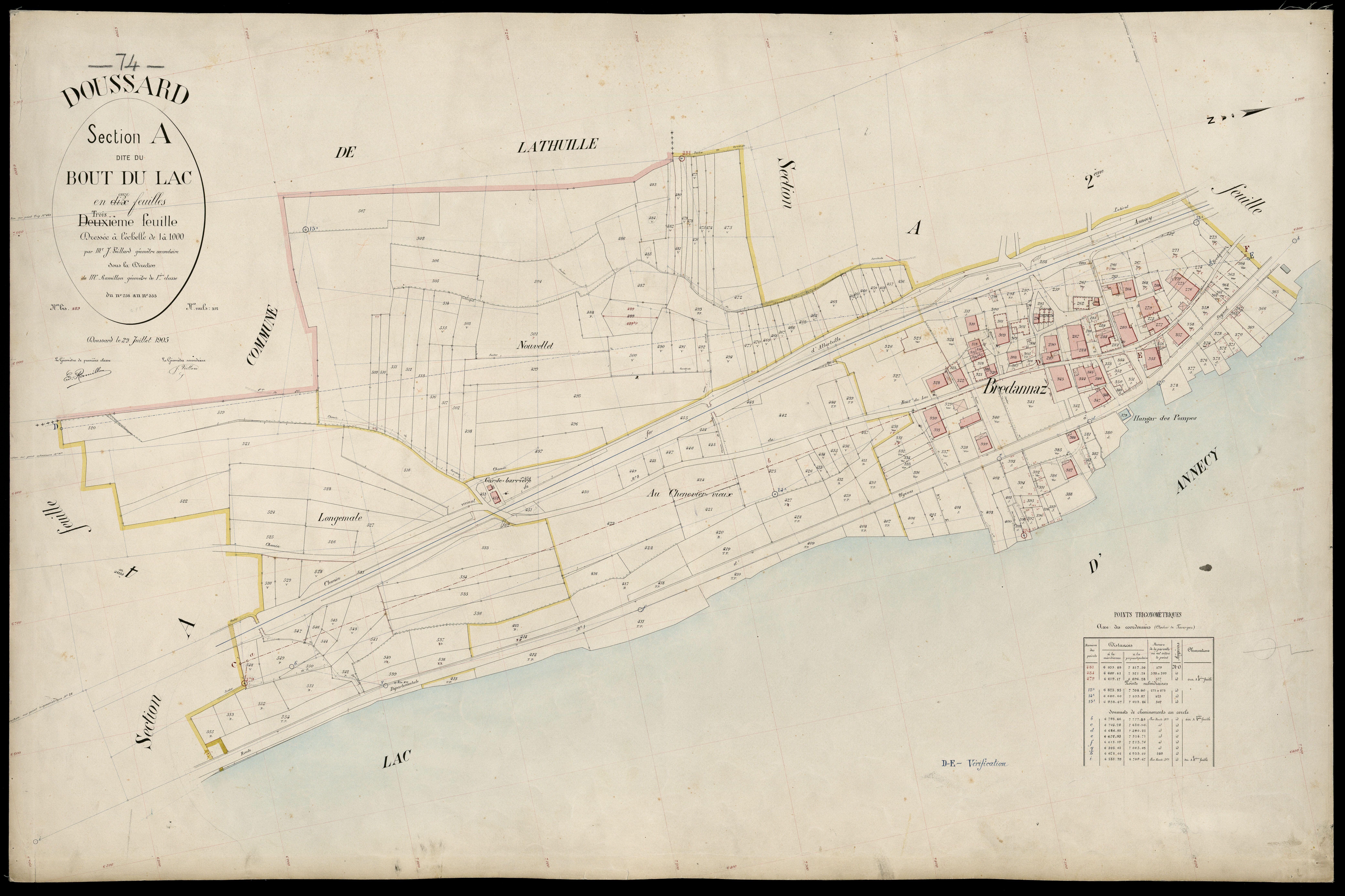 3 P 3 4229 - Feuille n° 4, parcelles n° 6 à 803 - 29 juillet 1905